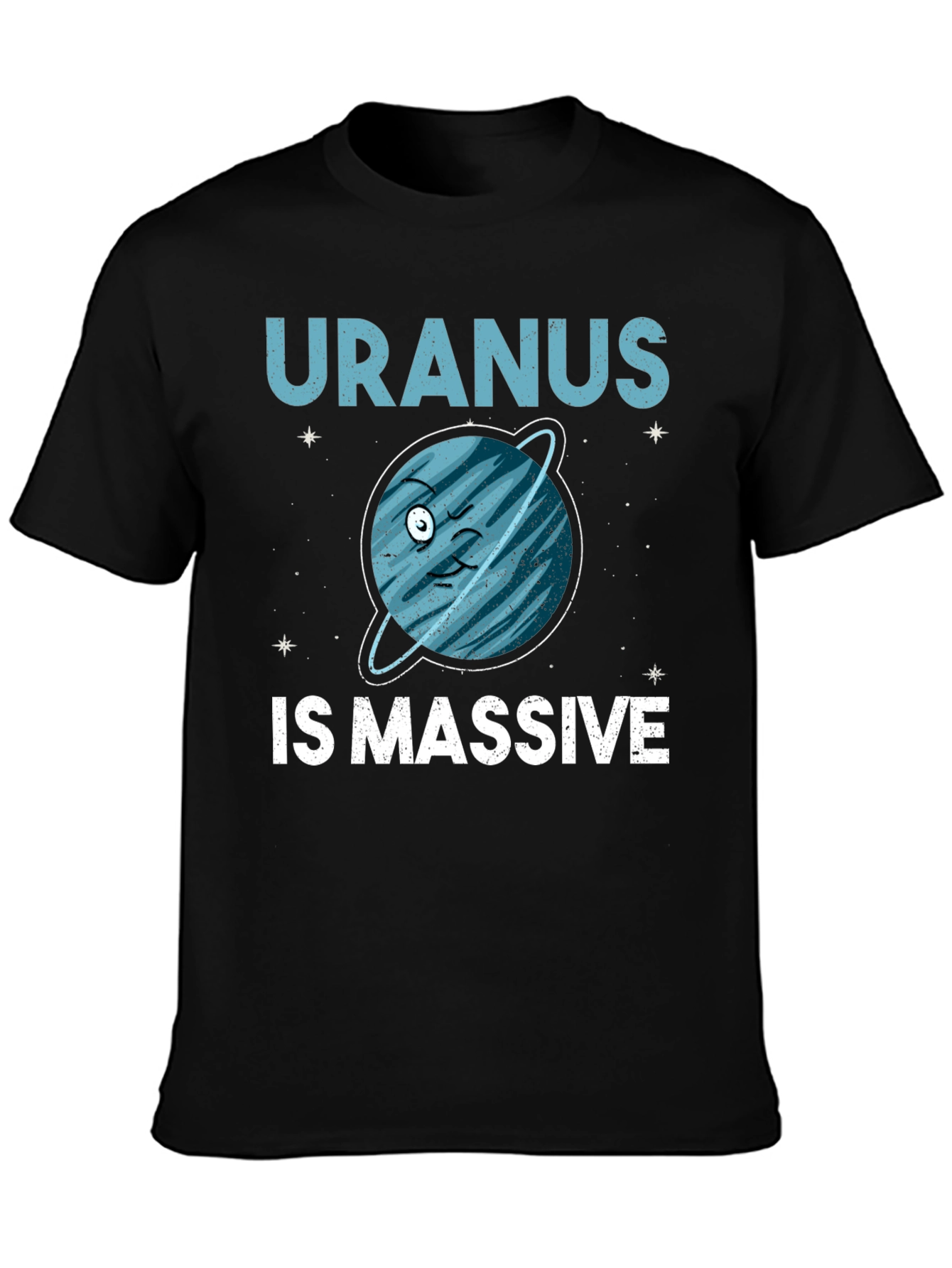 Black Uranus Is Massive Graphic Tee - Funny Space Shirt view 3