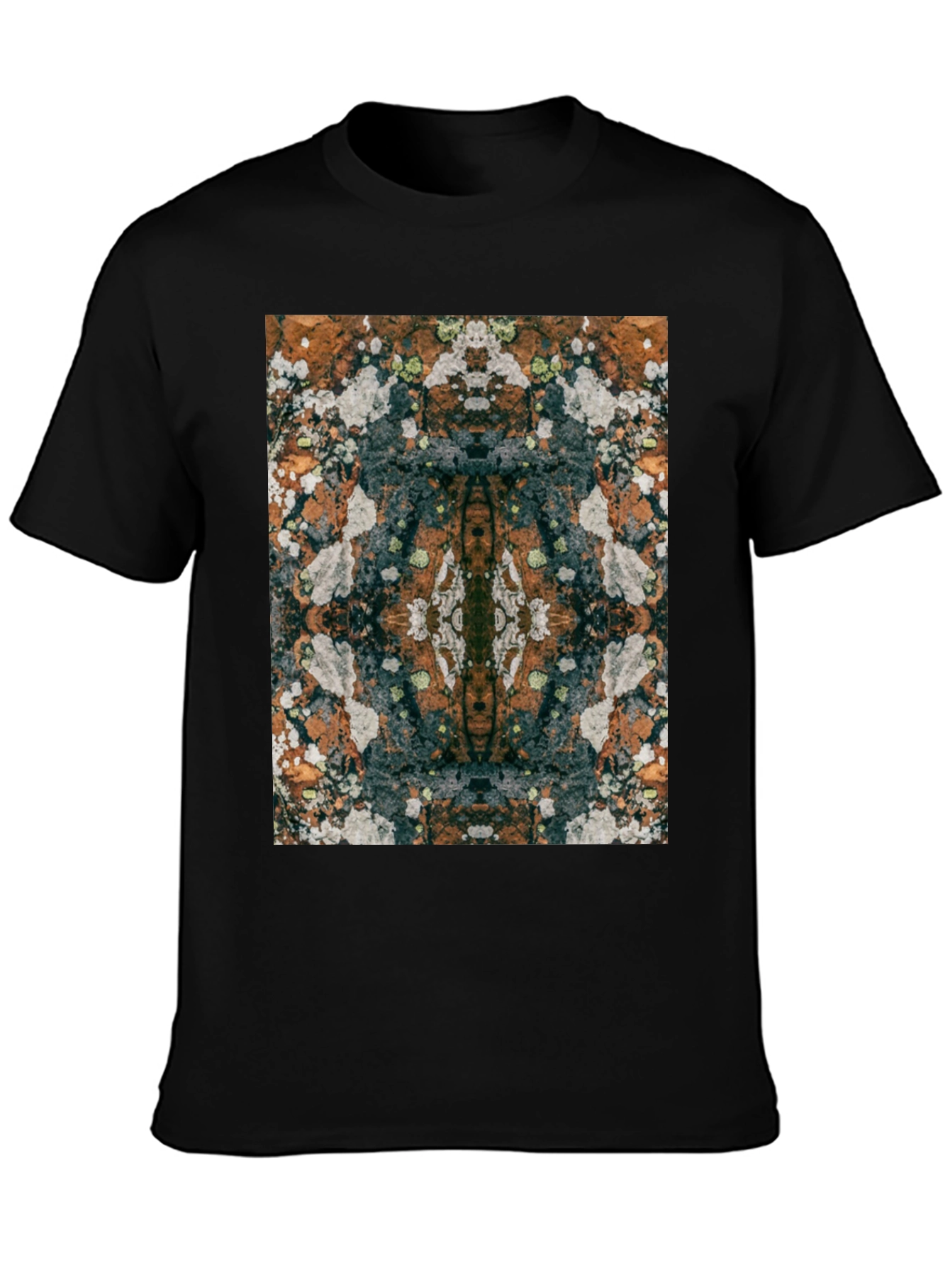 Black Abstract Patterned T-Shirt - Unique Graphic Tee view 3