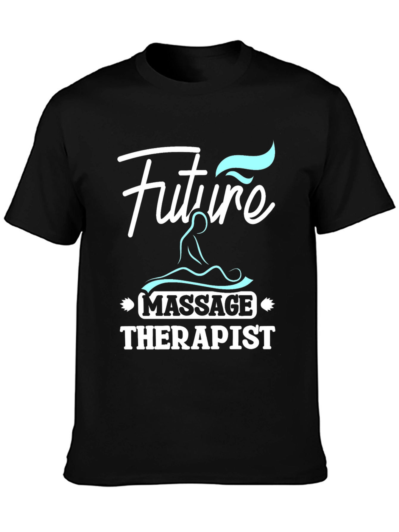Black Future Massage Therapist Graphic T-Shirt view 3