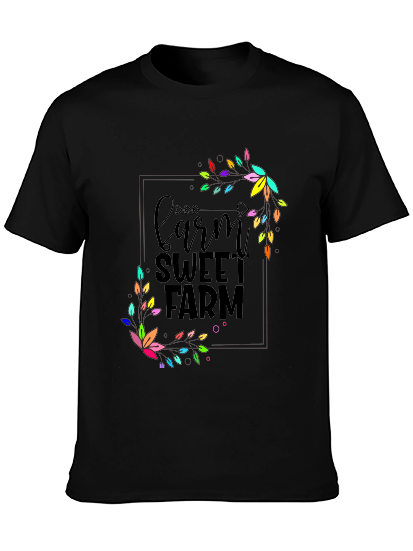 Black Farm Sweet Farm Graphic T-Shirt - Black view 3