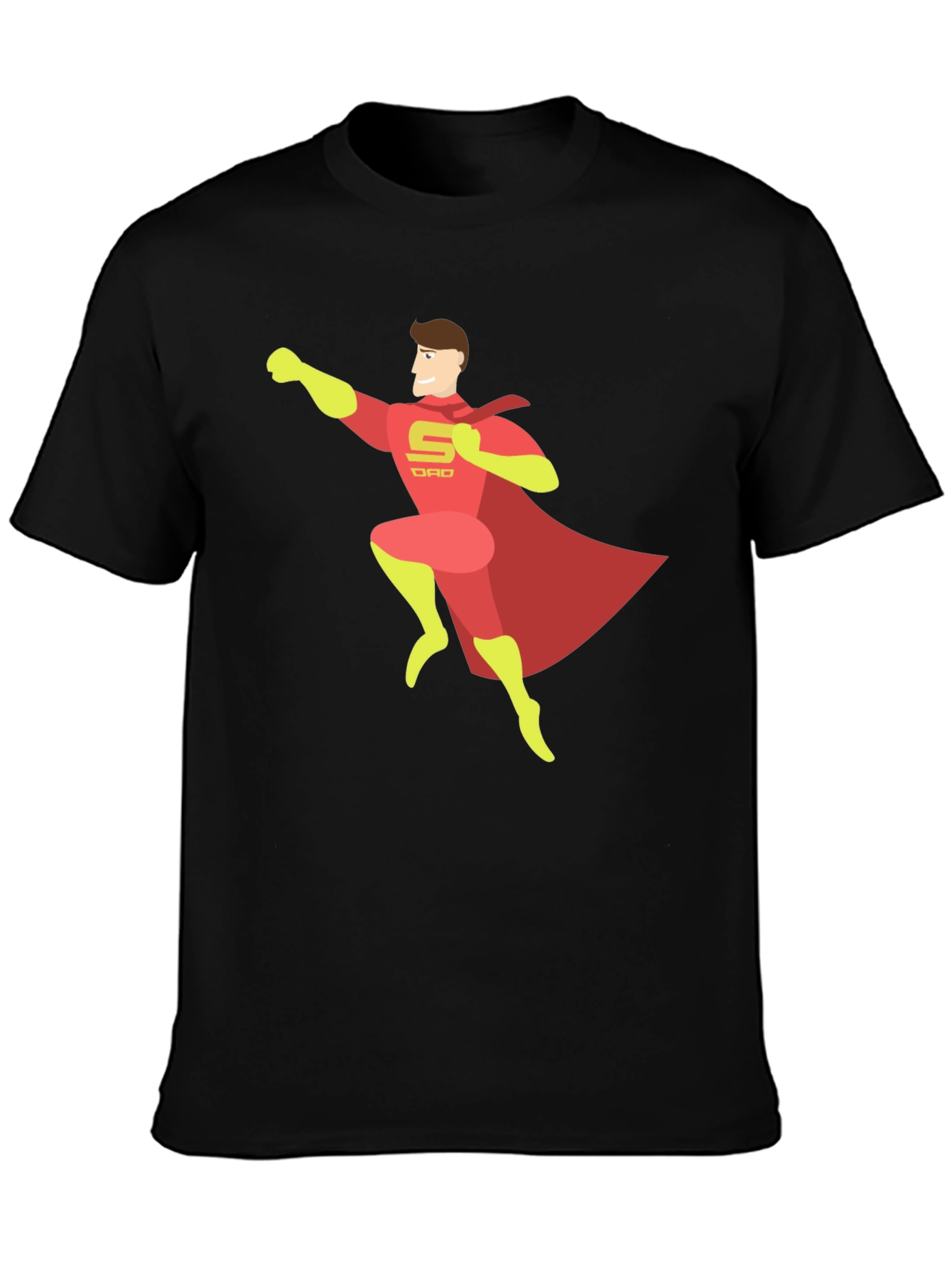 Black Super Dad T-Shirt - Hero Dad Tee view 3