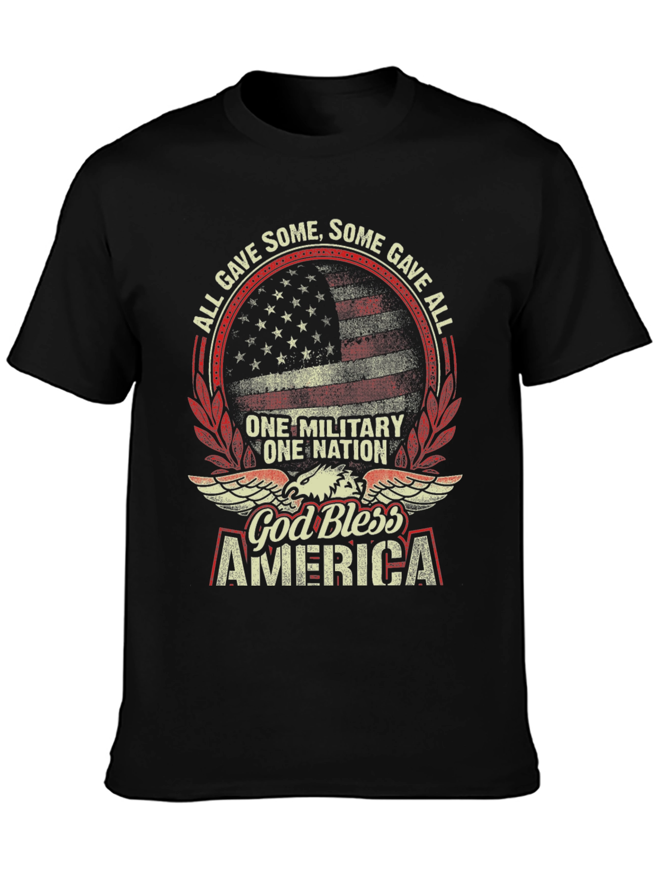 Black God Bless America Patriotic T-Shirt view 3