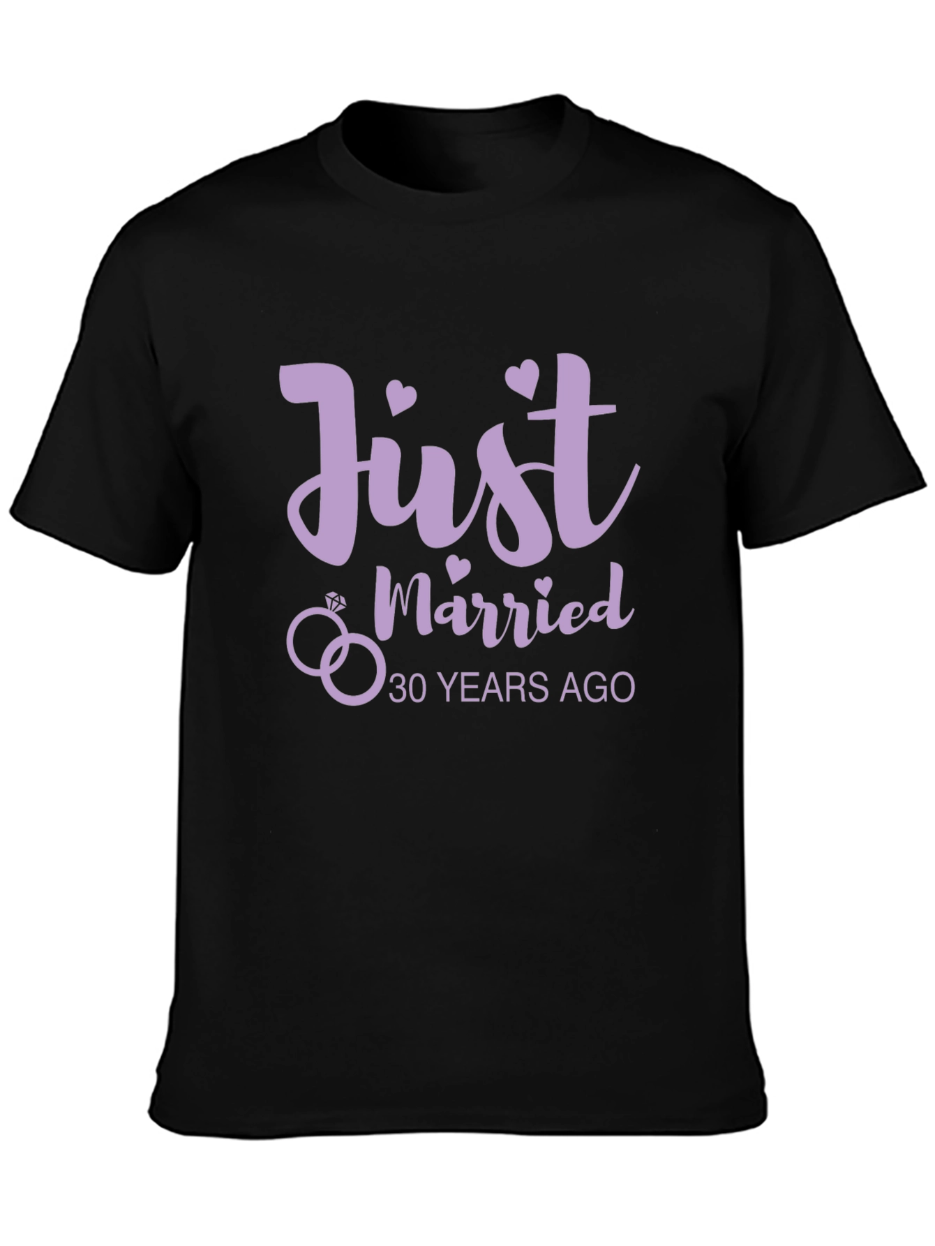 Black Just Married 30 Years Ago T-Shirt Anniversary Gift view 3