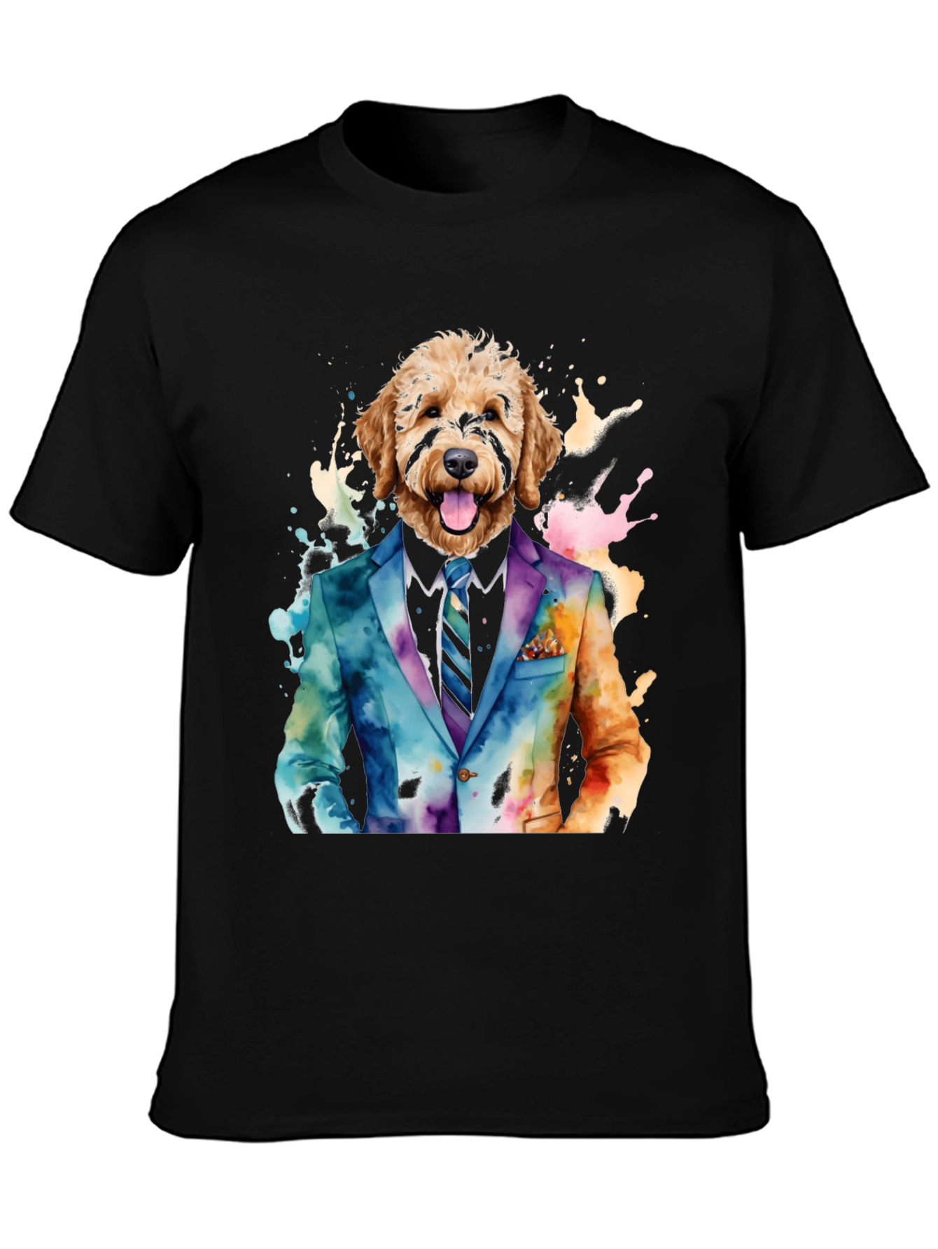 Black Dog in Suit Graphic Tee - Stylish & Unique view 3