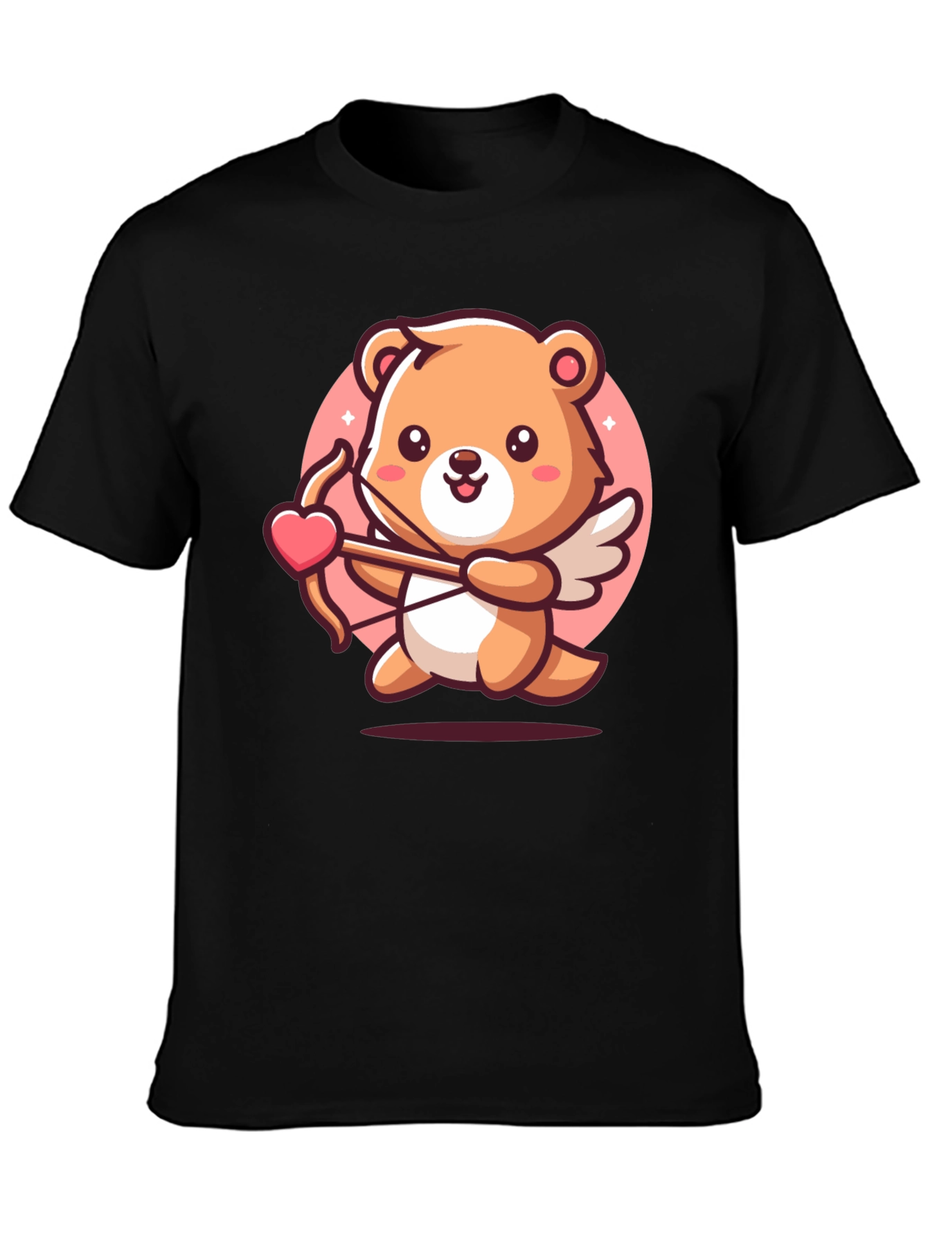 Black Cupid Bear T-Shirt - Valentine's Day view 3
