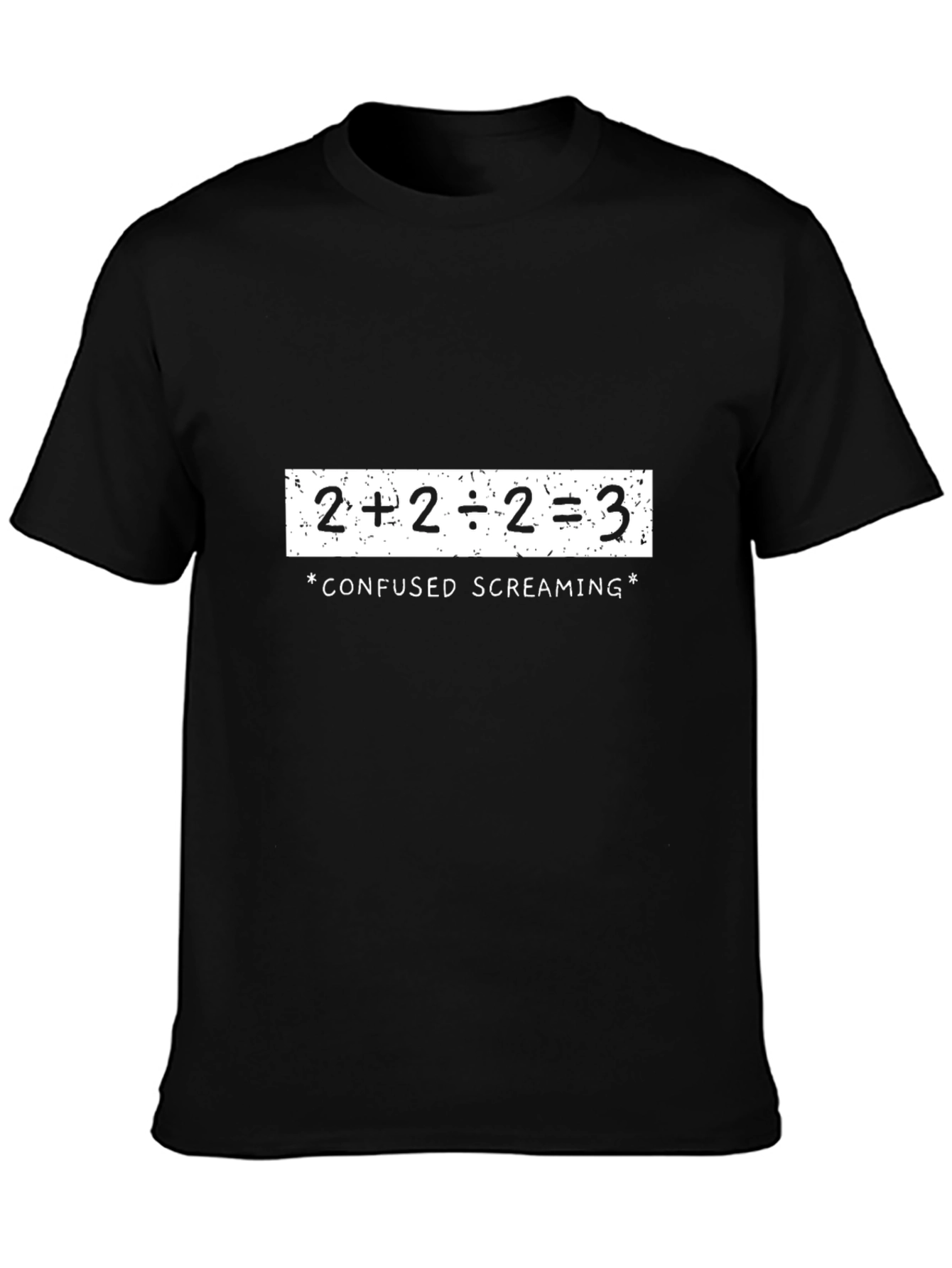Black Math Equation Funny T-Shirt - Confused Screaming view 3