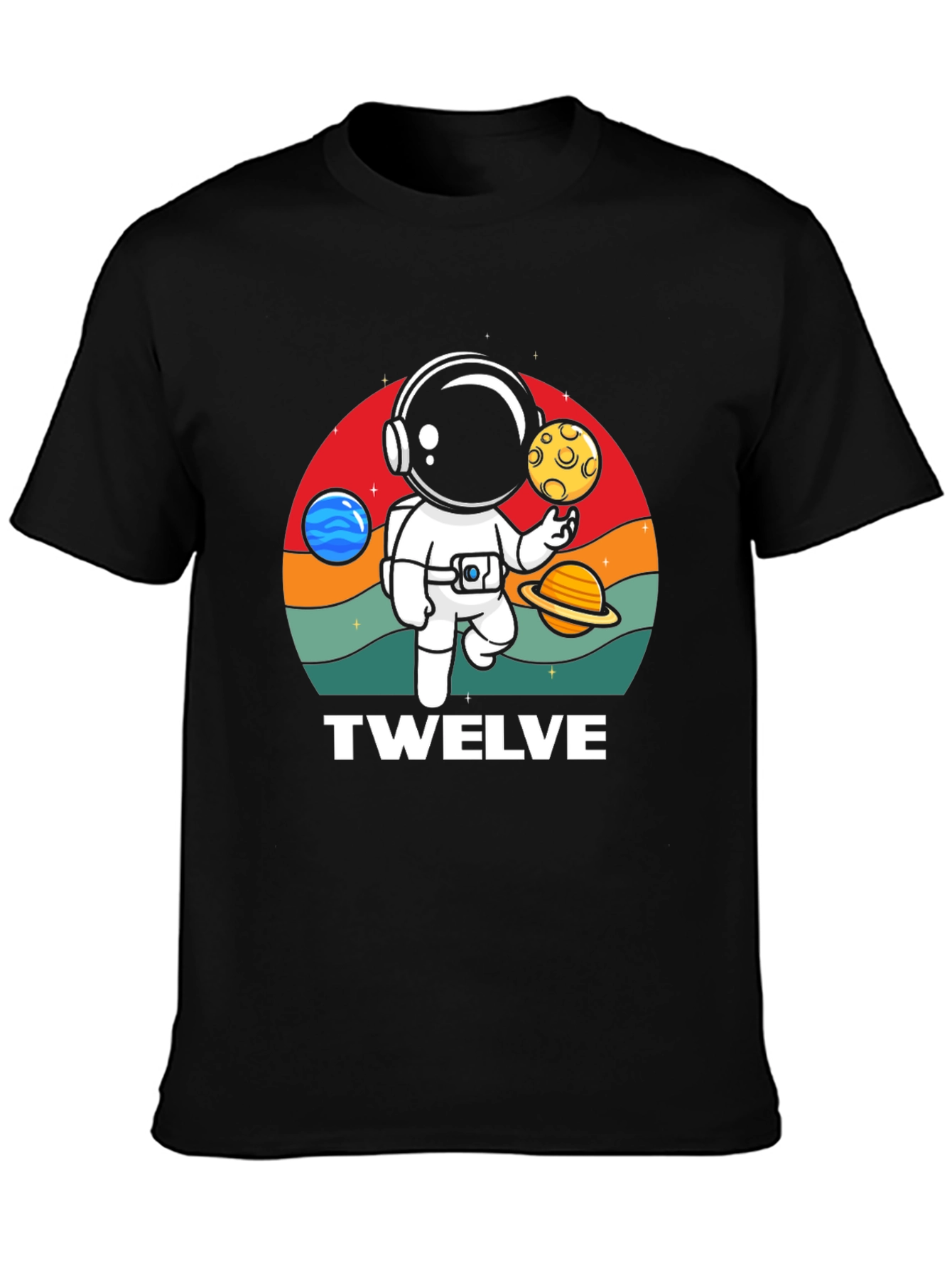 Black Astronaut Twelve Birthday Graphic Tee view 3