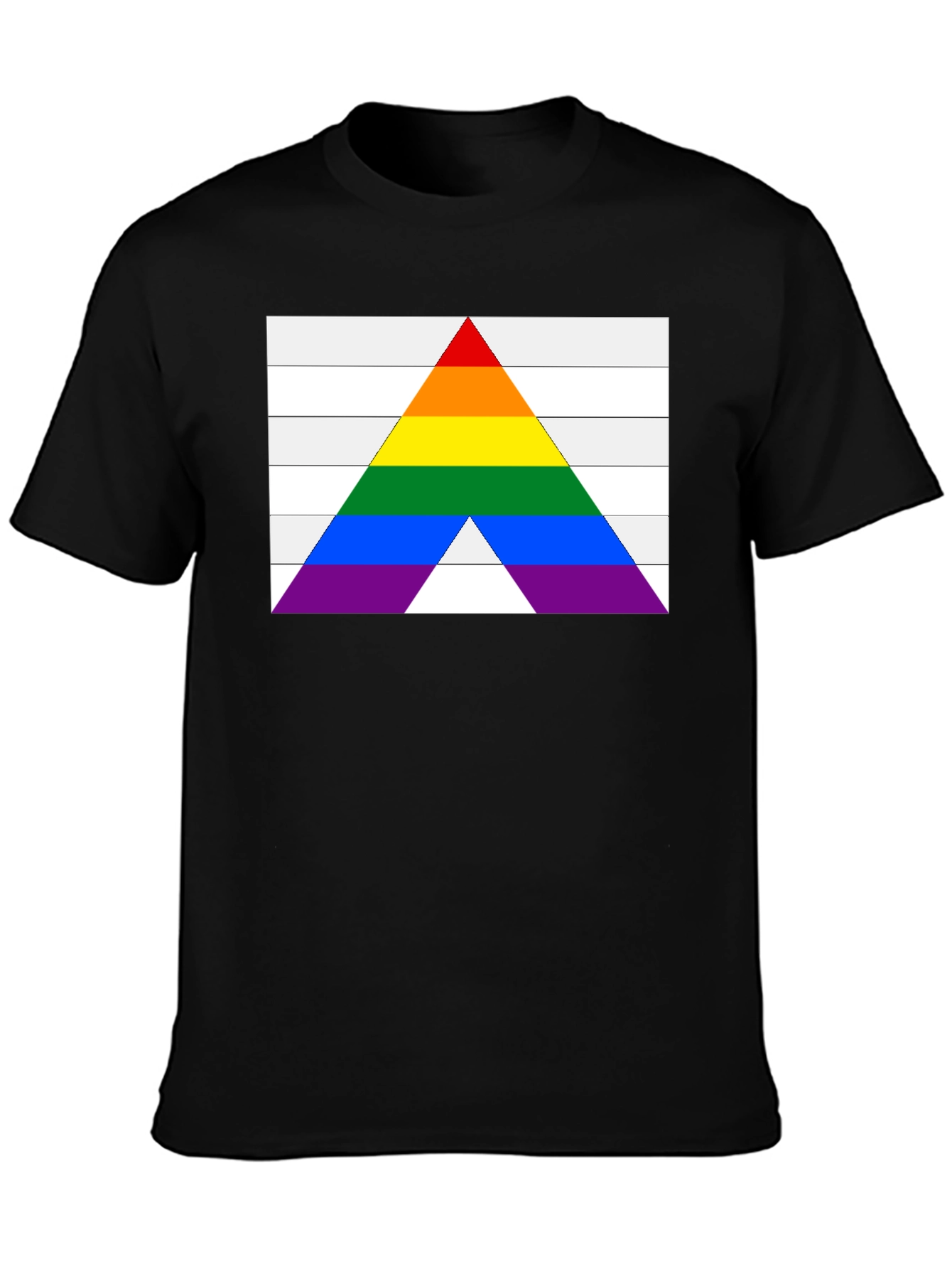 Black Pride Flag Arrow T-Shirt - Black Cotton Blend view 3