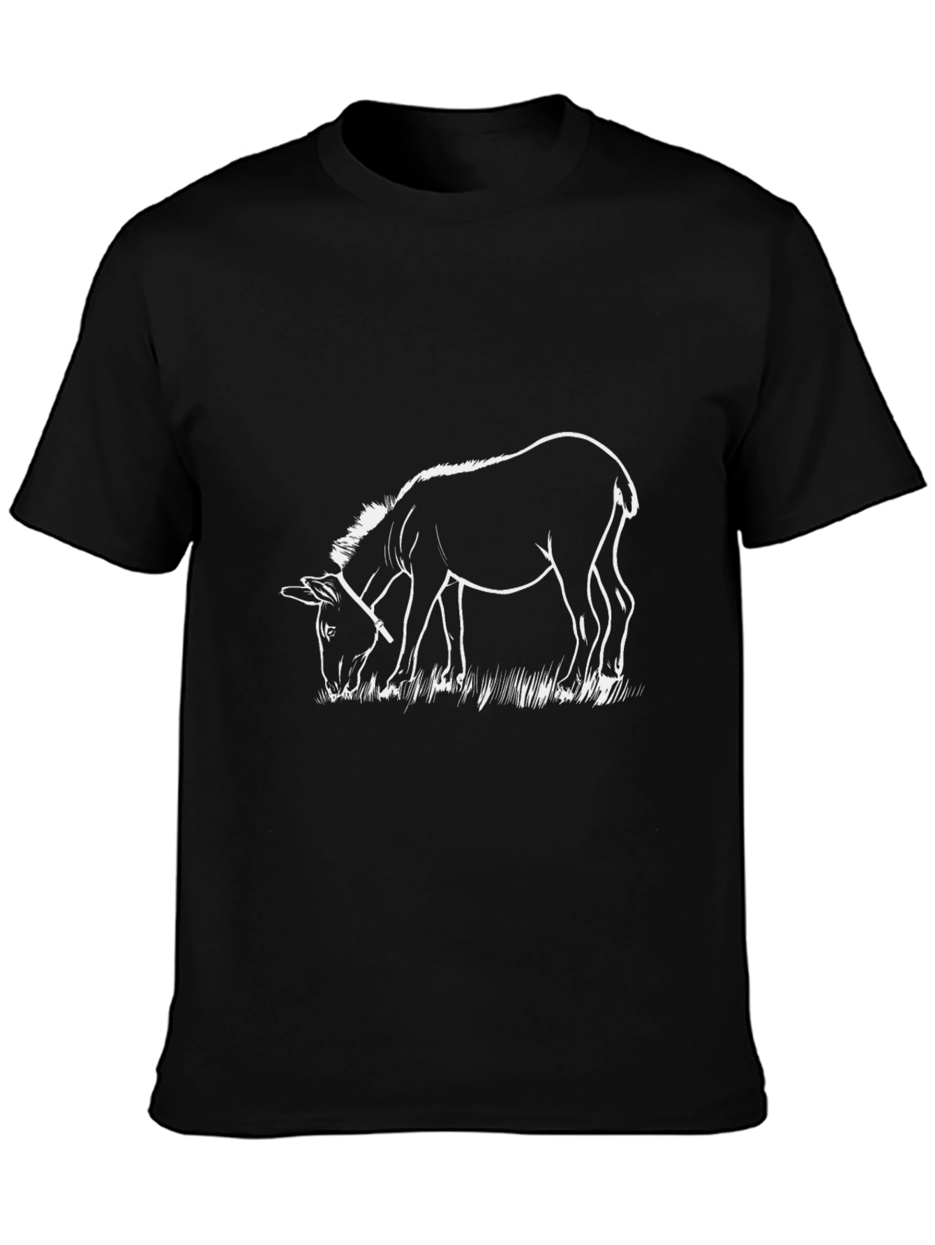 Black Donkey Outline Graphic Print Black Tee view 3