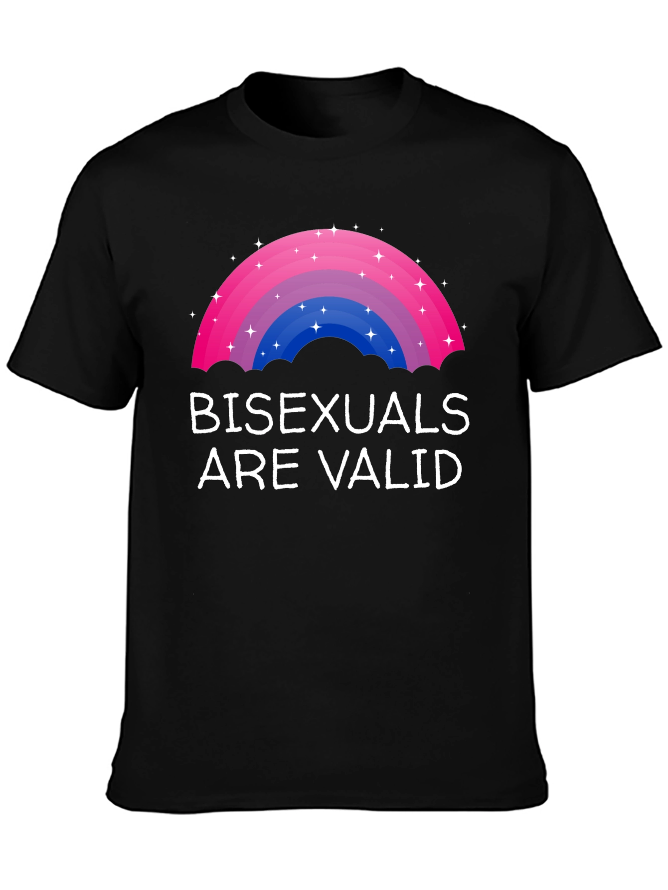 Black Bisexuals Are Valid Rainbow Pride T-Shirt view 3