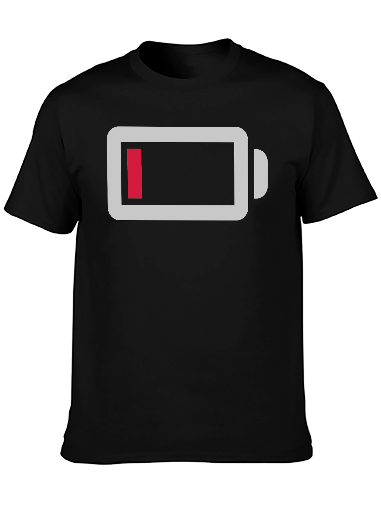 Black Low Battery Graphic Tee - Black Cotton Comfort view 3