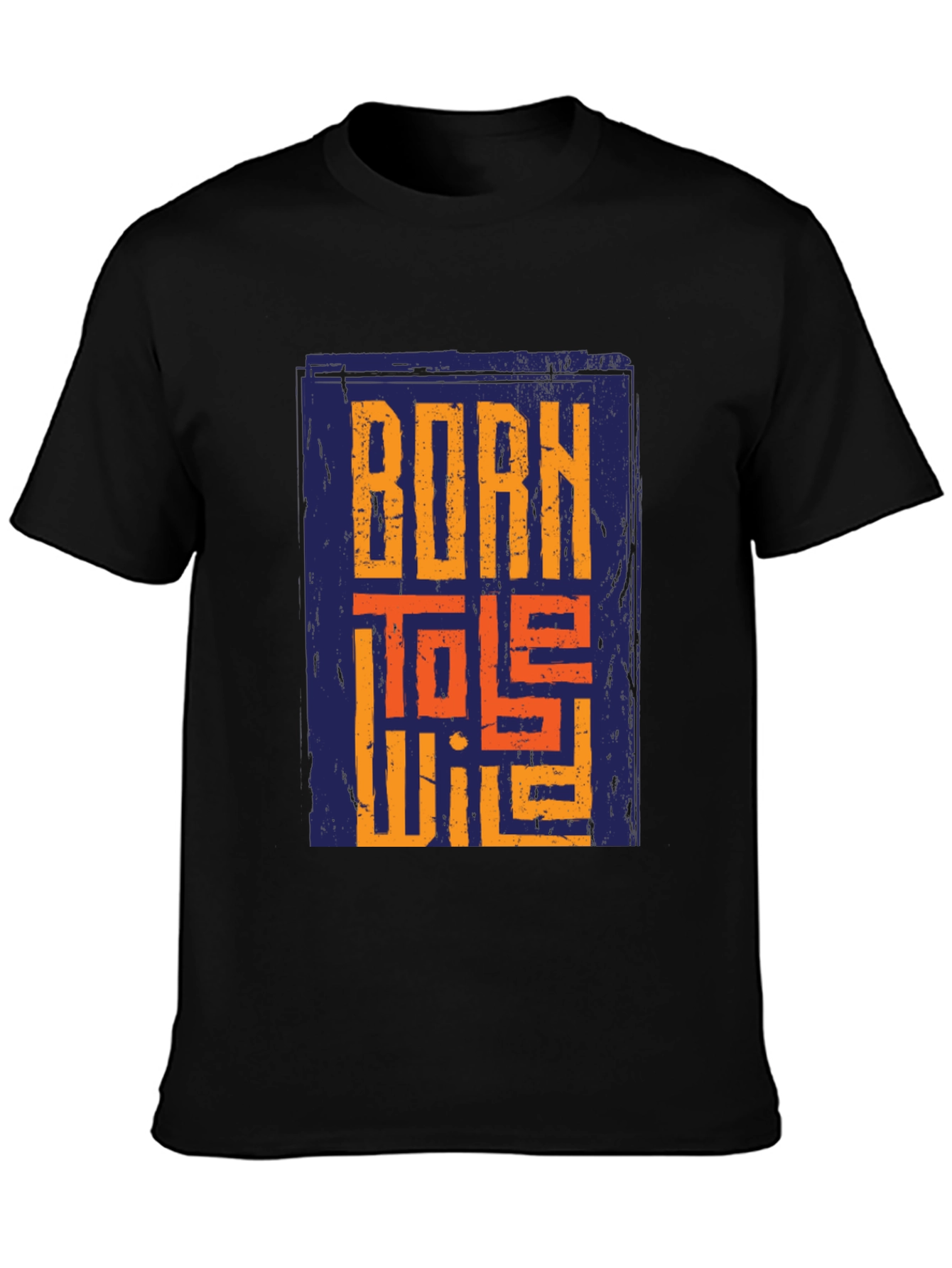 Black Born To Be Wild Graphic Print Black T-Shirt view 3
