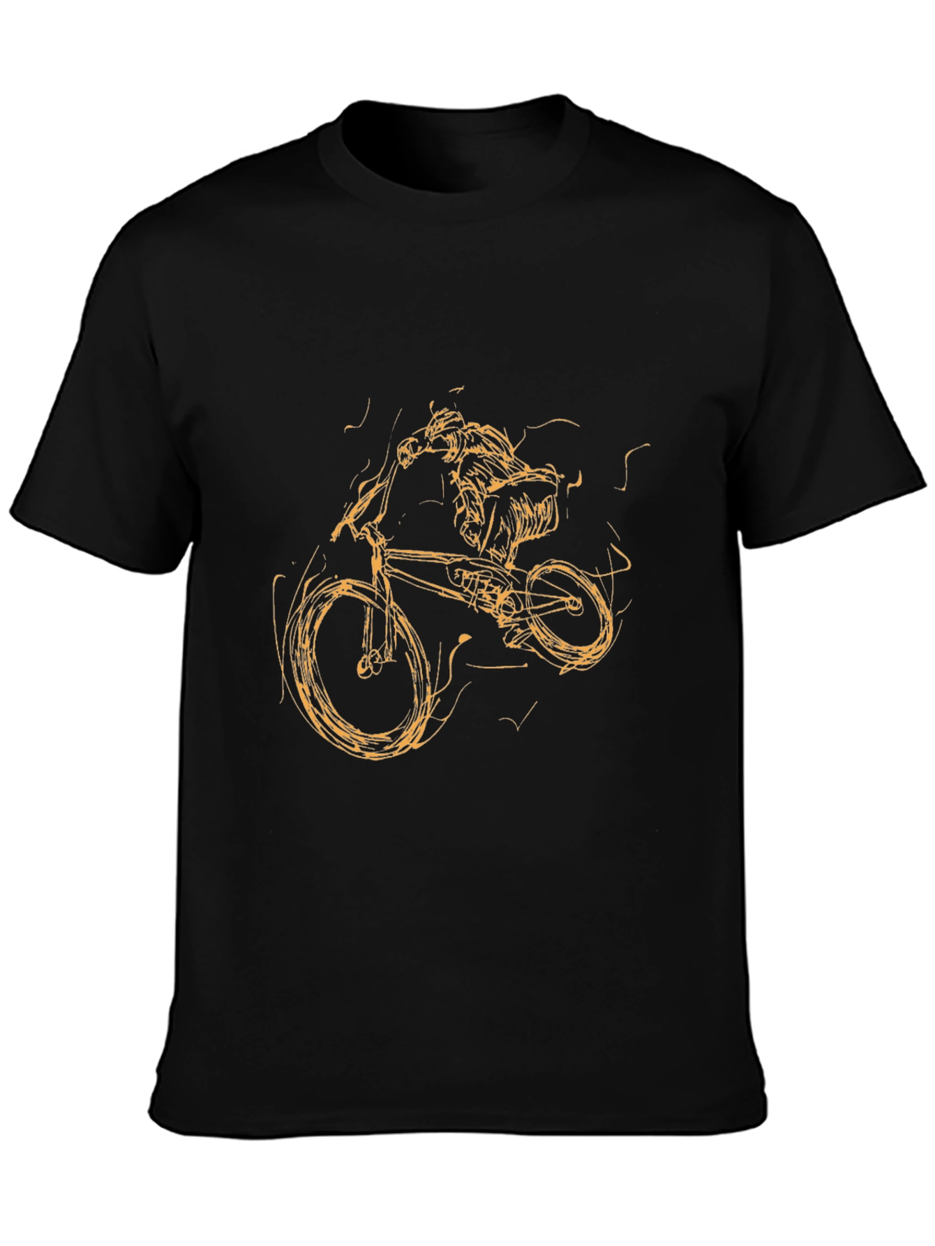 Black Mountain Bike Rider Graphic T-Shirt - Black view 3