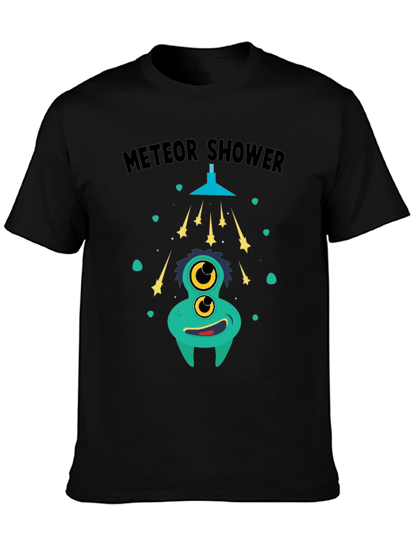 Black Meteor Shower Monster Graphic T-Shirt view 3
