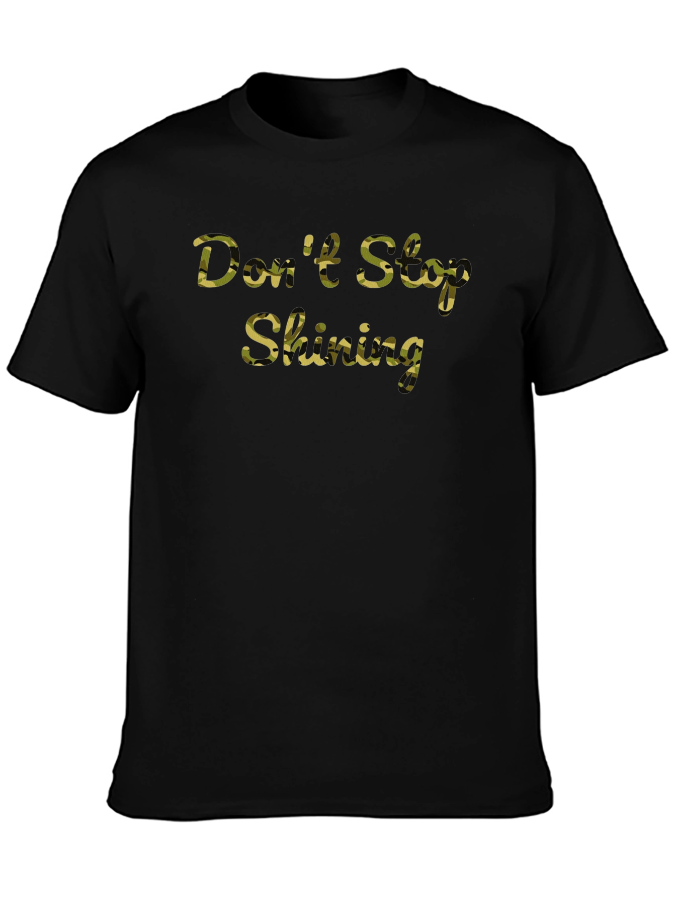 Black Don't Stop Shining Camo Print T-Shirt view 3