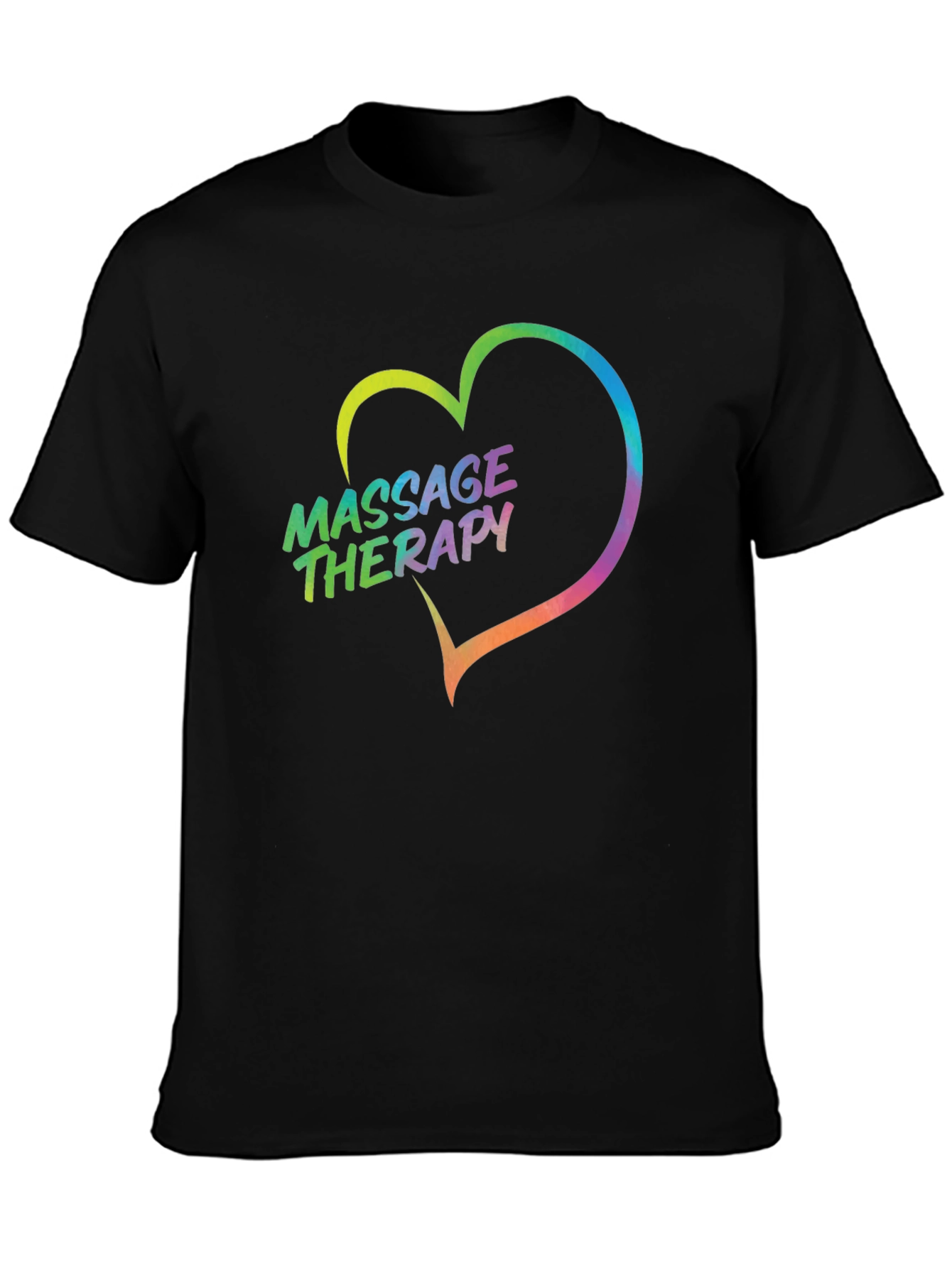 Black Massage Therapy Heart Graphic Tee - Black view 3