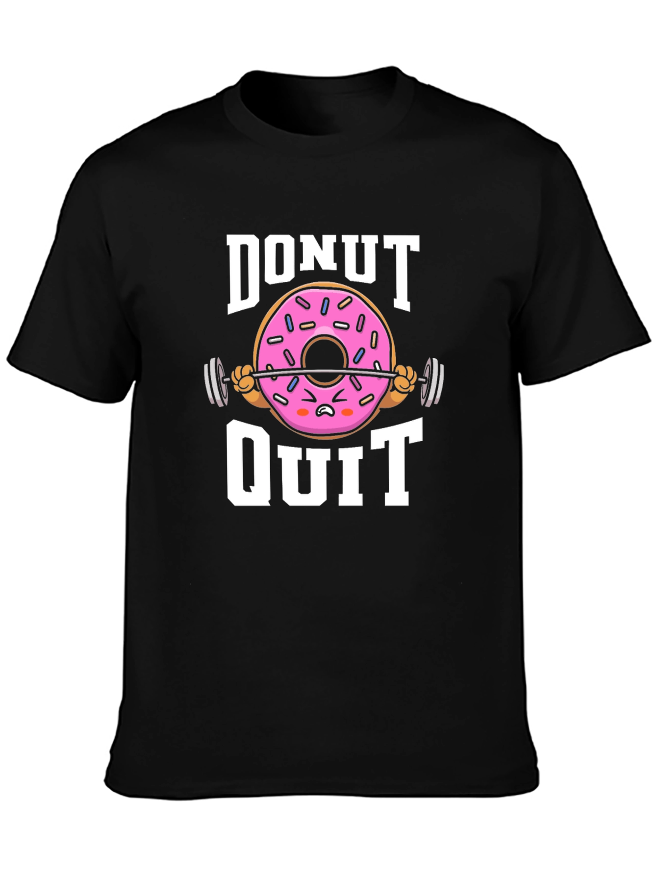 Black Donut Quit Graphic T-Shirt - Funny Workout Tee view 3