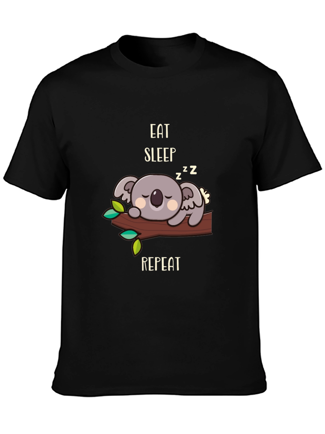 Black Eat Sleep Repeat Koala T-Shirt - Cute & Comfy view 3