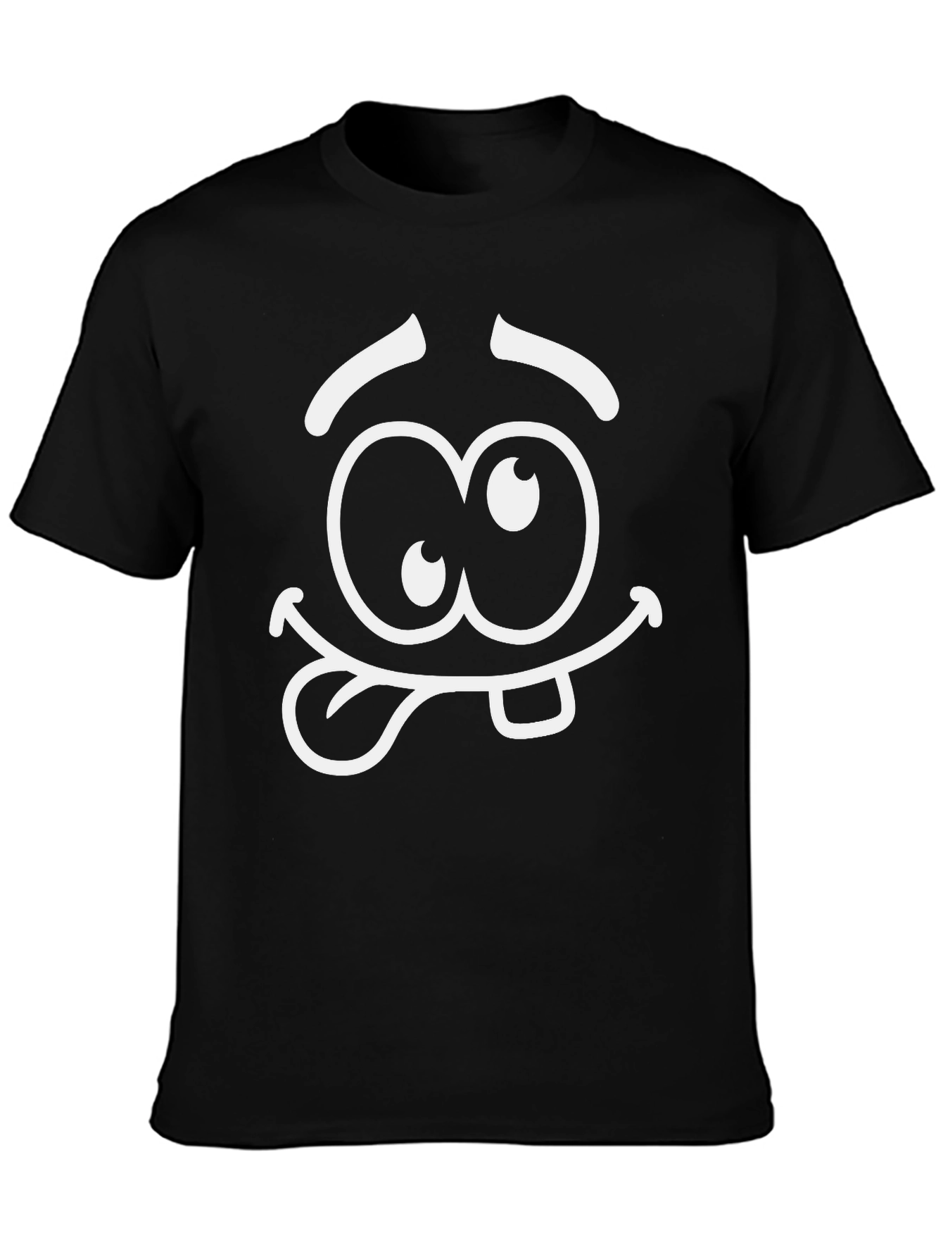 Black Funny Face Graphic T-Shirt - Black view 3