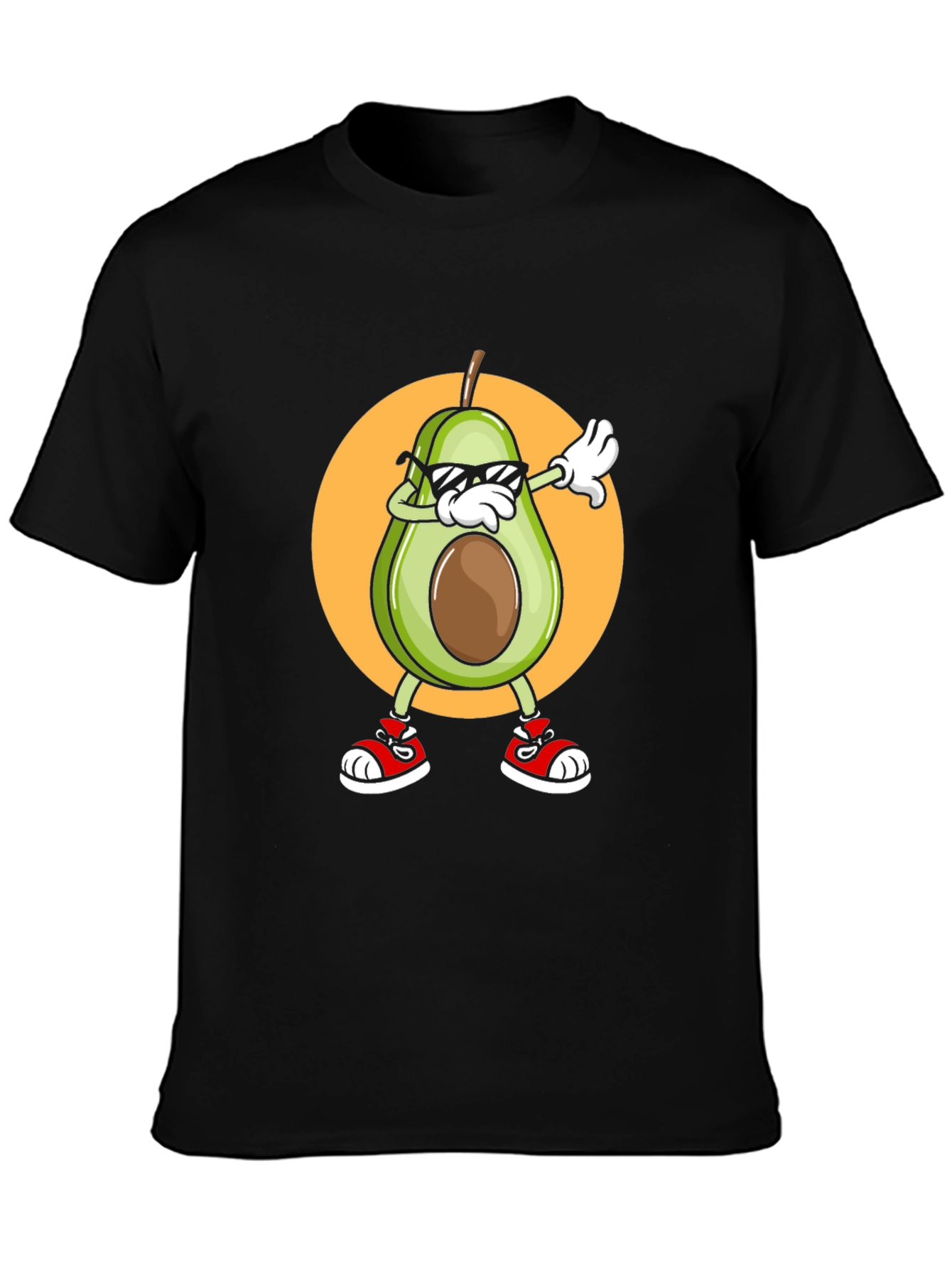 Black Dabbing Avocado Graphic T-Shirt - Trendy Fruit Tee view 3