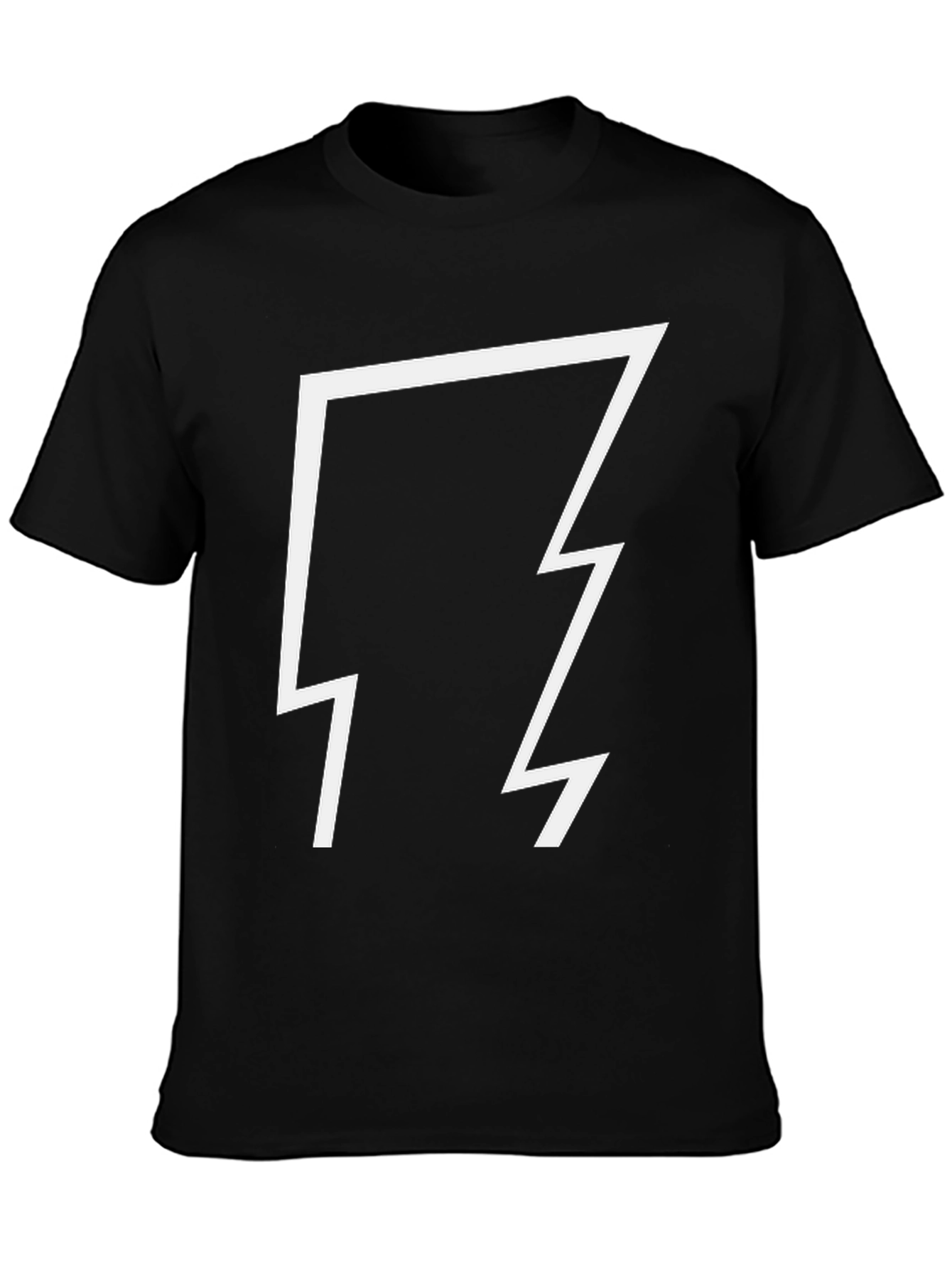 Black Bold Lightning Bolt Graphic Tee - Black view 3