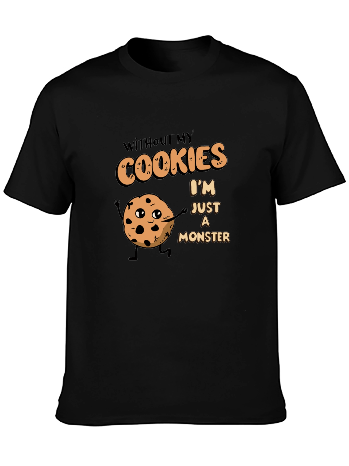Black Cookie Monster T-Shirt - Funny Graphic Tee view 3