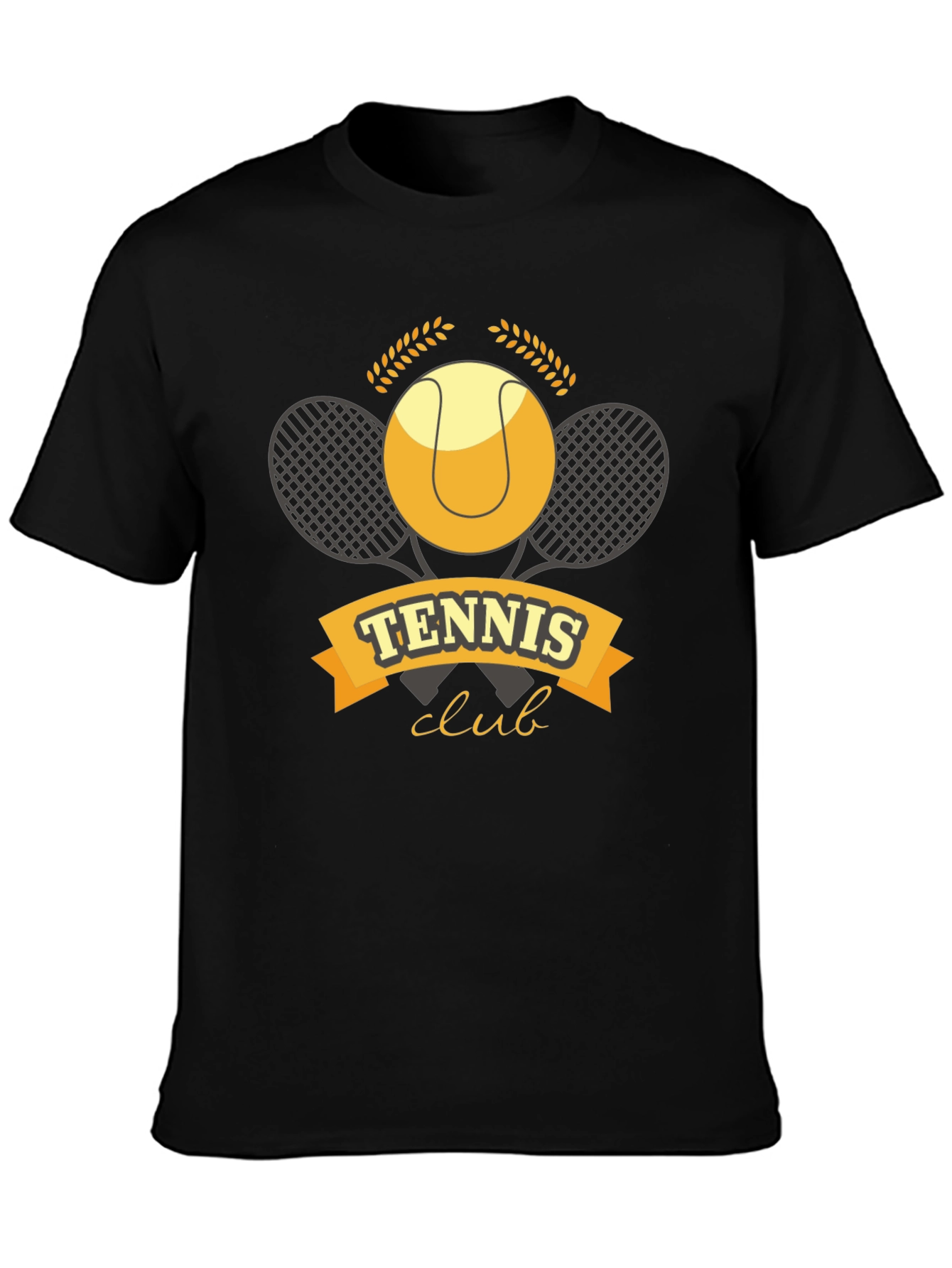Black Tennis Club Graphic T-Shirt - Classic Sports Tee view 3