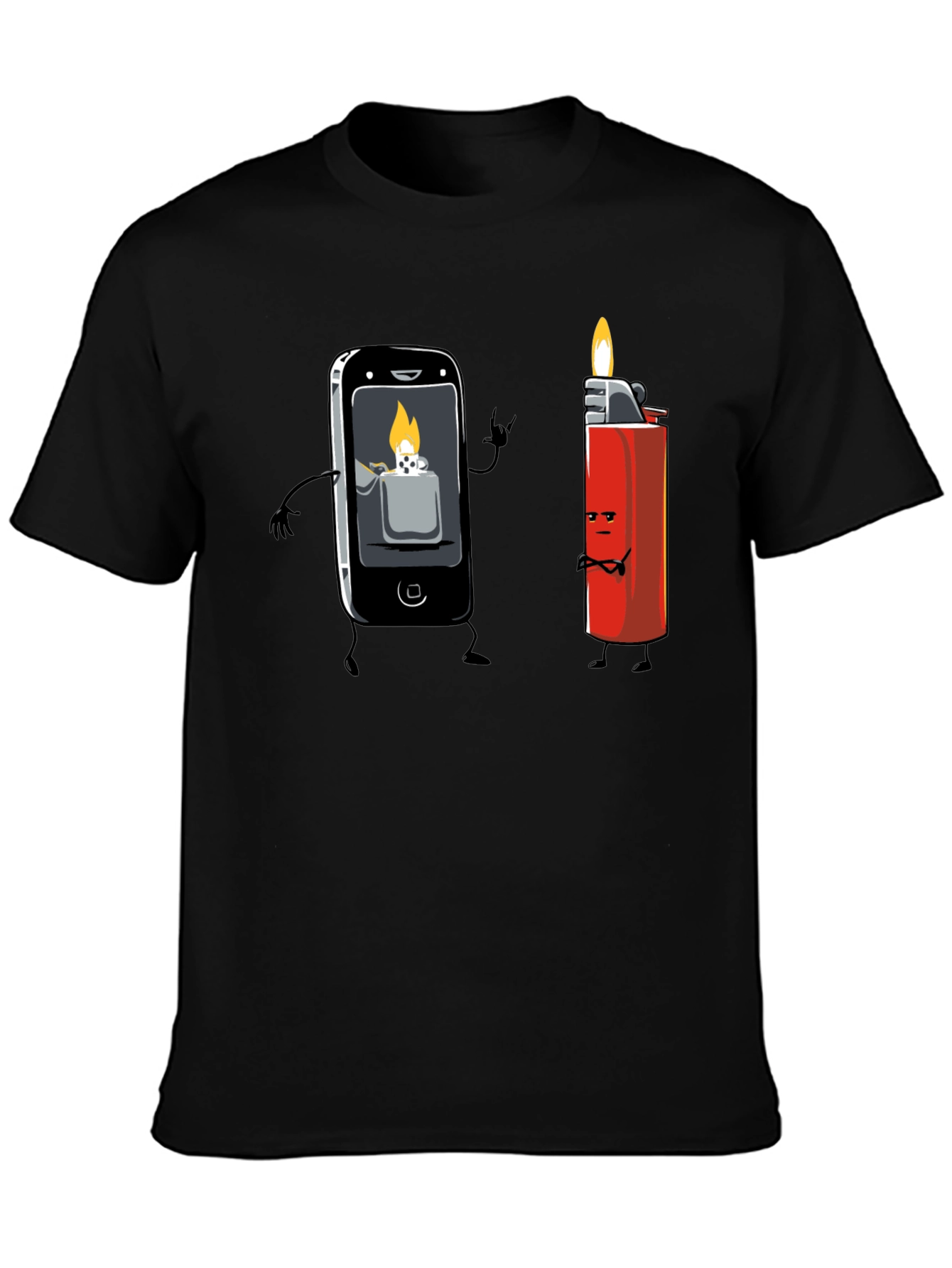 Black Funny Tech vs. Tradition Graphic Tee view 3