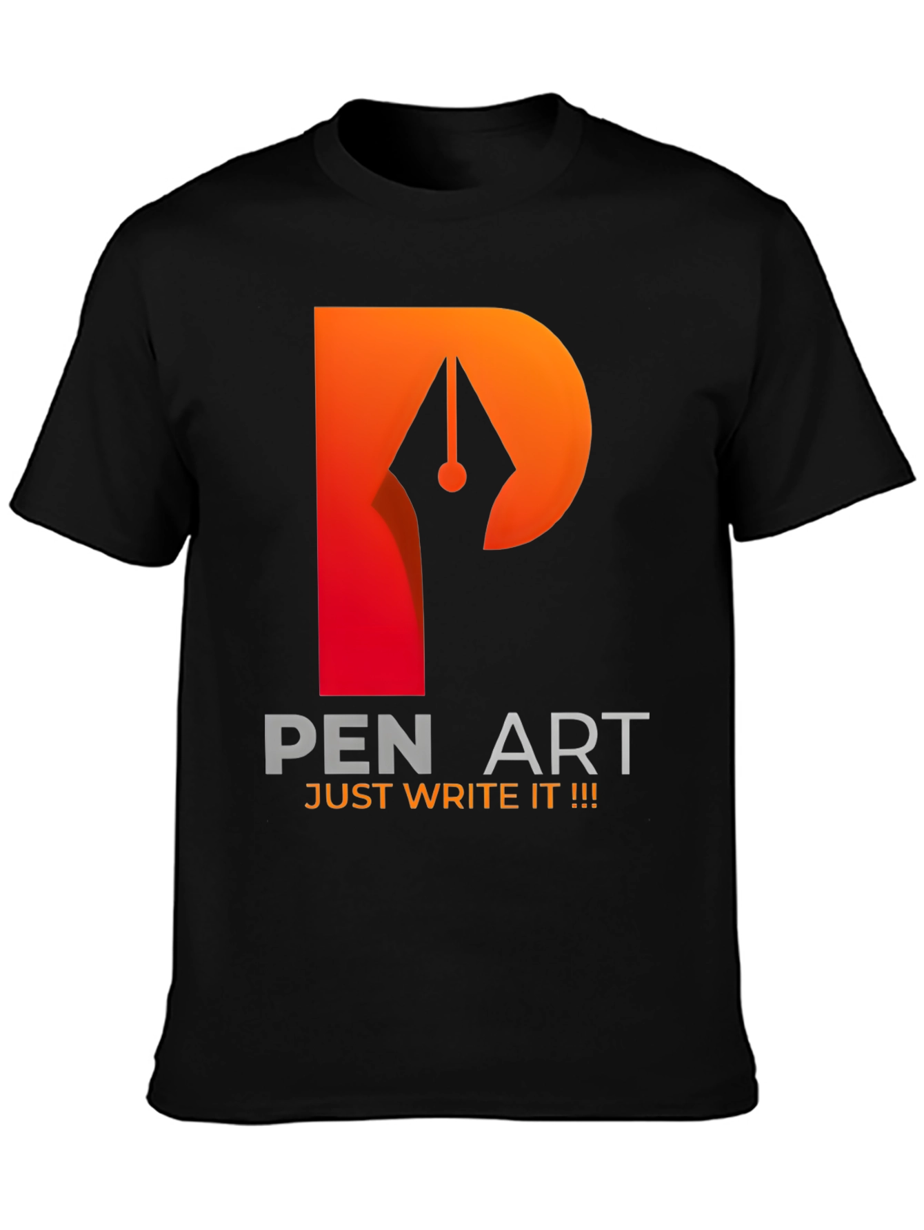 Black Pen Art Graphic T-Shirt - Just Write It! view 3