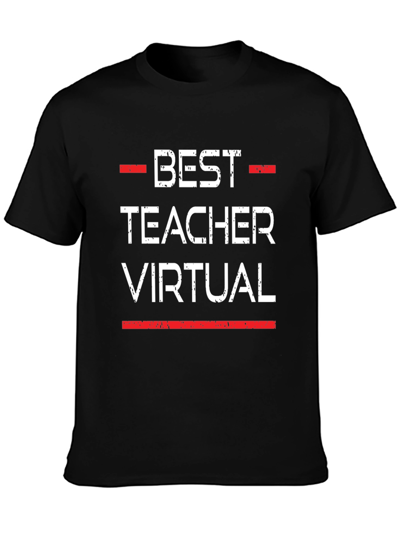 Black Best Teacher Virtual T-Shirt view 3