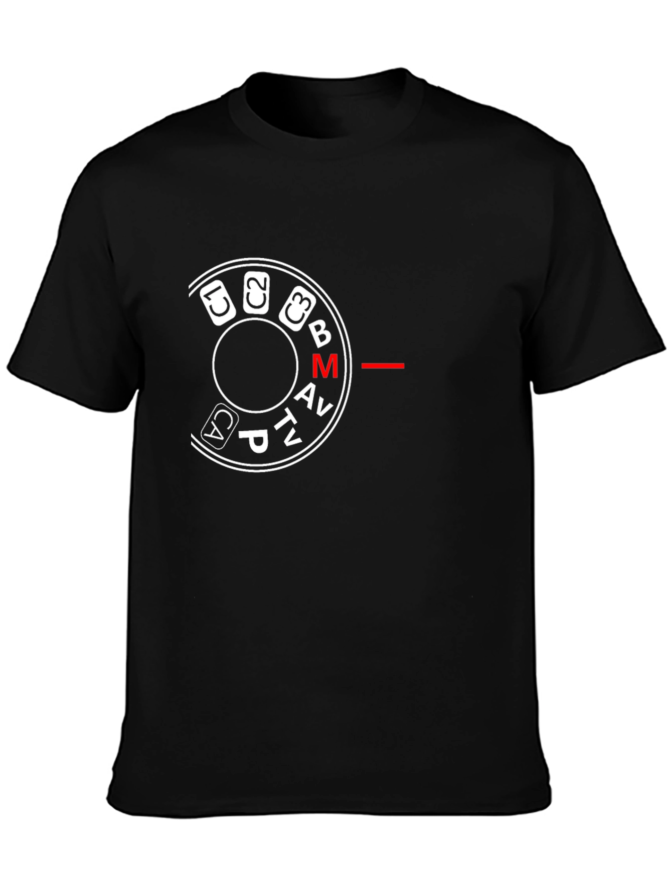 Black Camera Mode Dial Graphic Tee - Black view 3