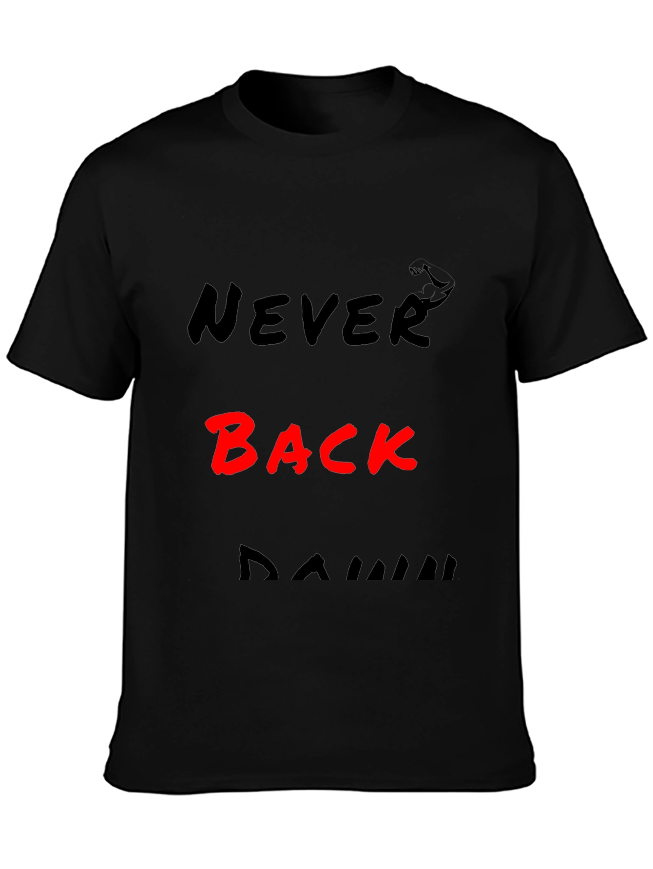 Black Never Back Down Bold Graphic Tee view 3