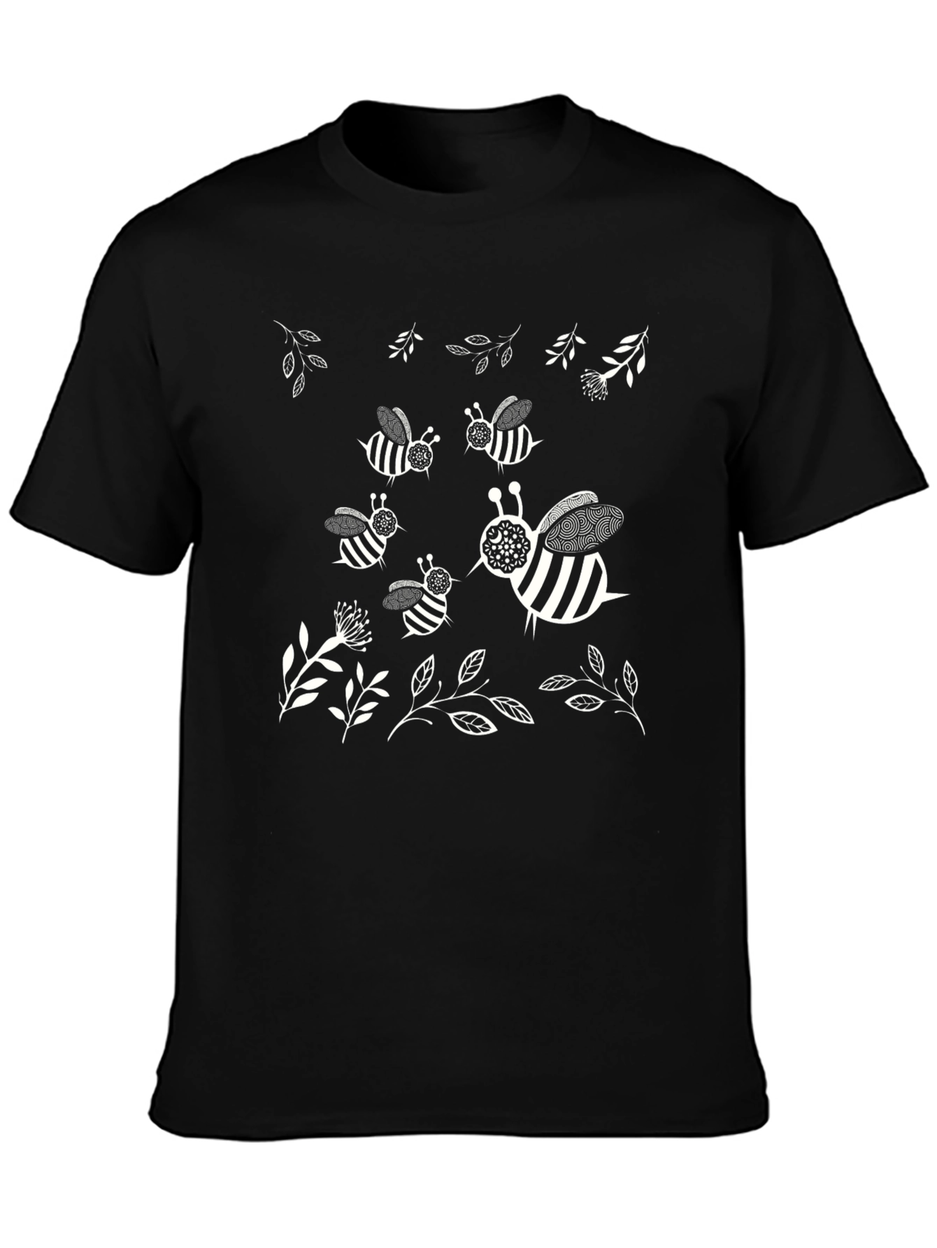 Black Bee Graphic Black T-Shirt view 3