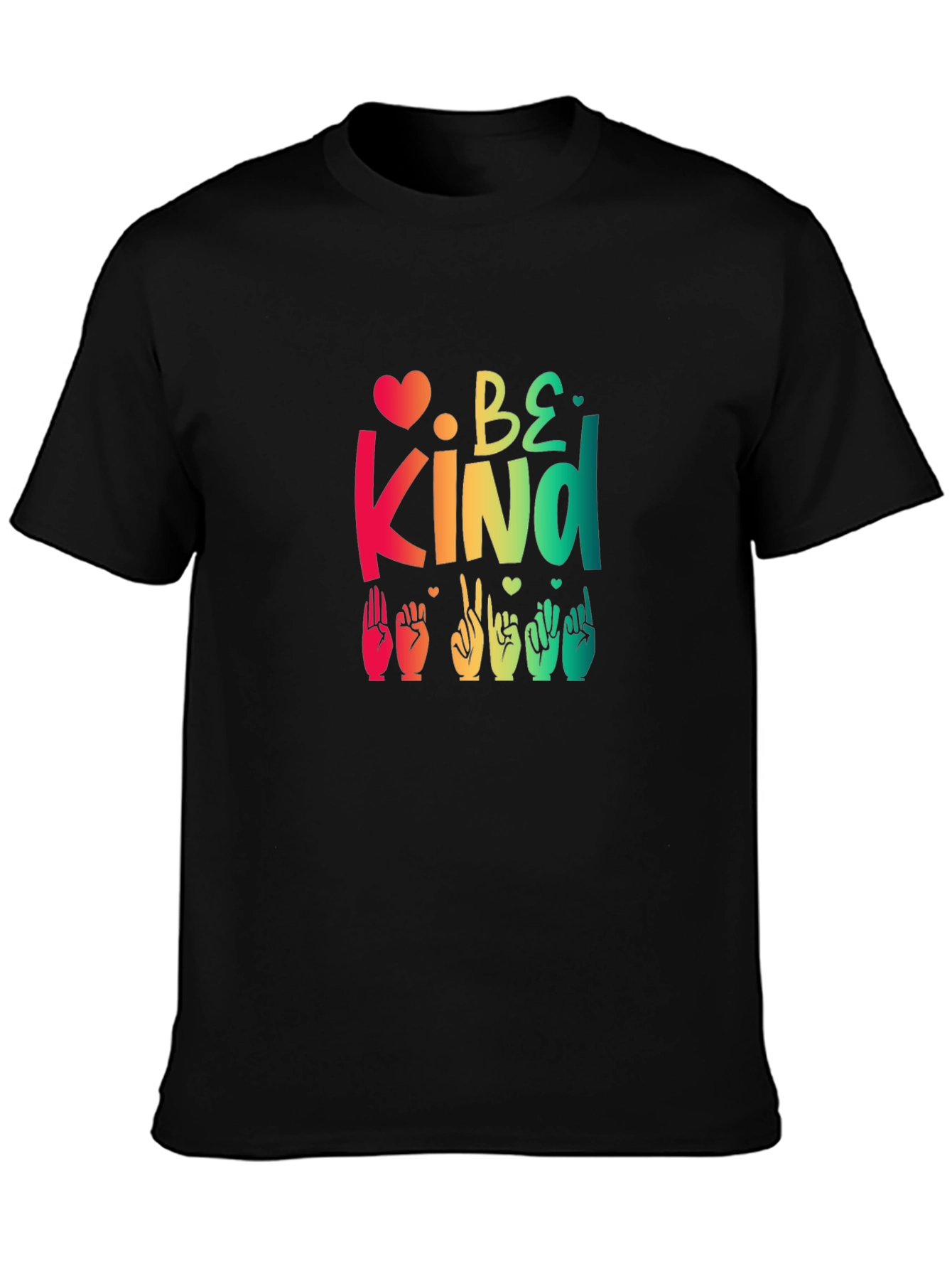 Black Be Kind Sign Language Graphic Tee view 3