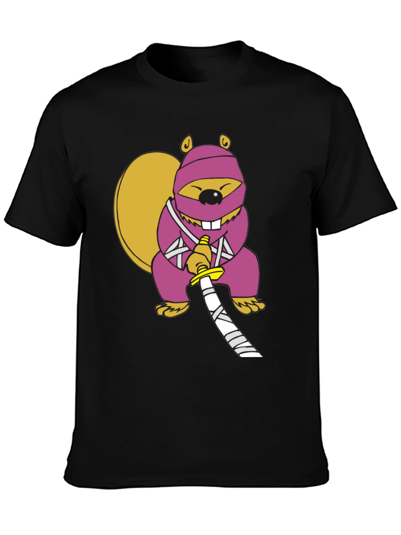 Black Ninja Squirrel Graphic Tee view 3