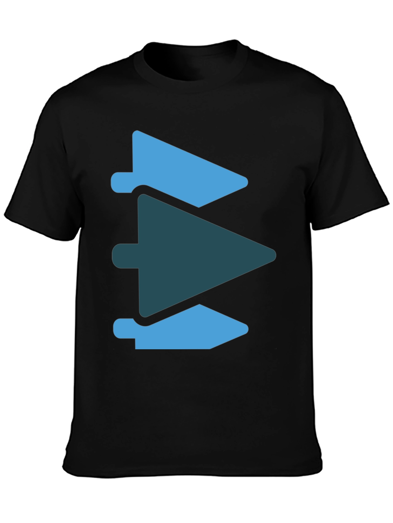 Black Abstract Arrow Graphic Tee - Modern Casual Style view 3