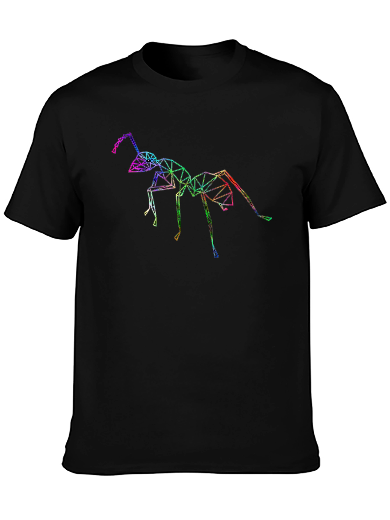 Black Geometric Ant Graphic T-Shirt - Black view 3