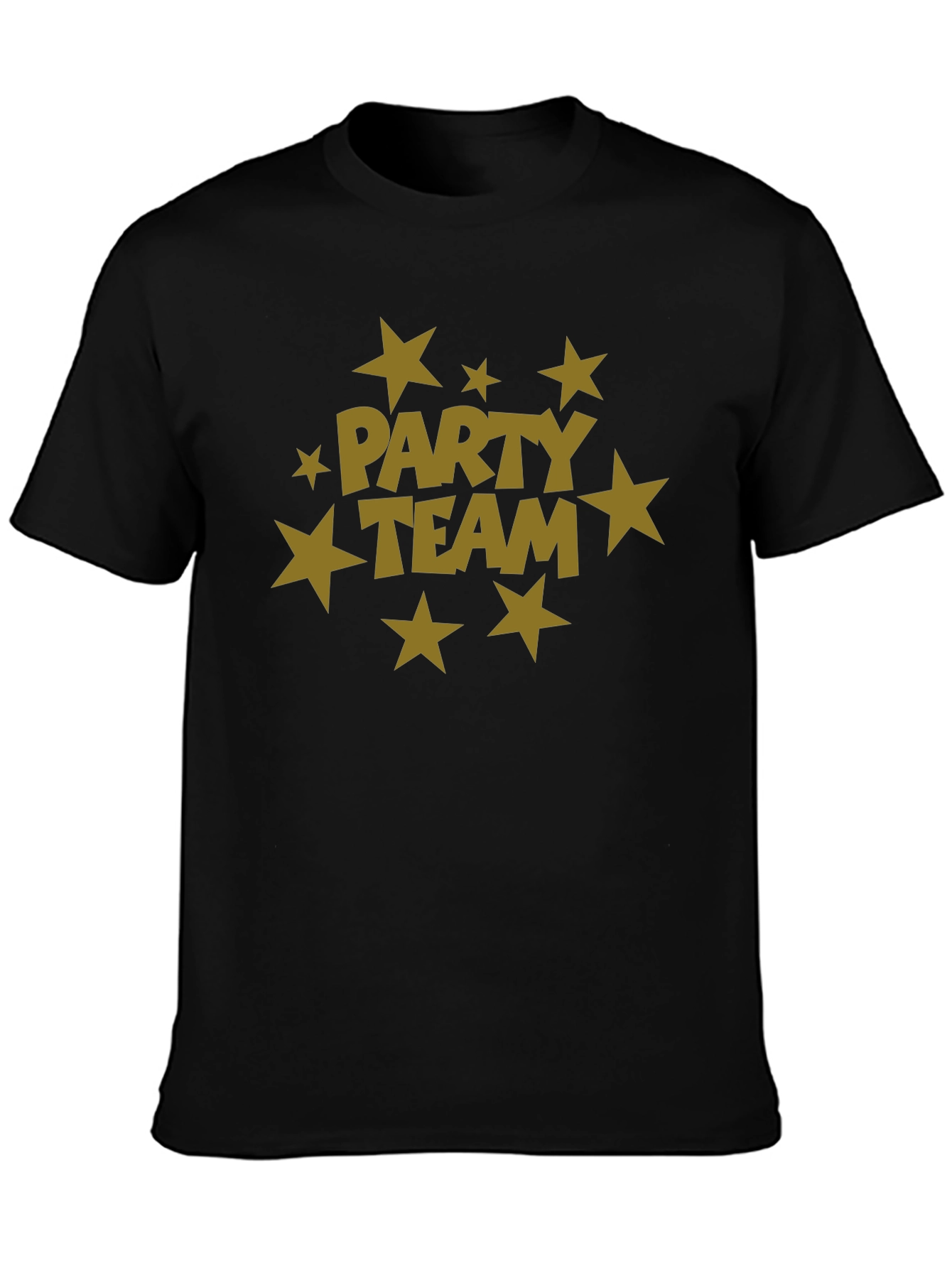 Black Party Team Graphic Print Black T-Shirt view 3