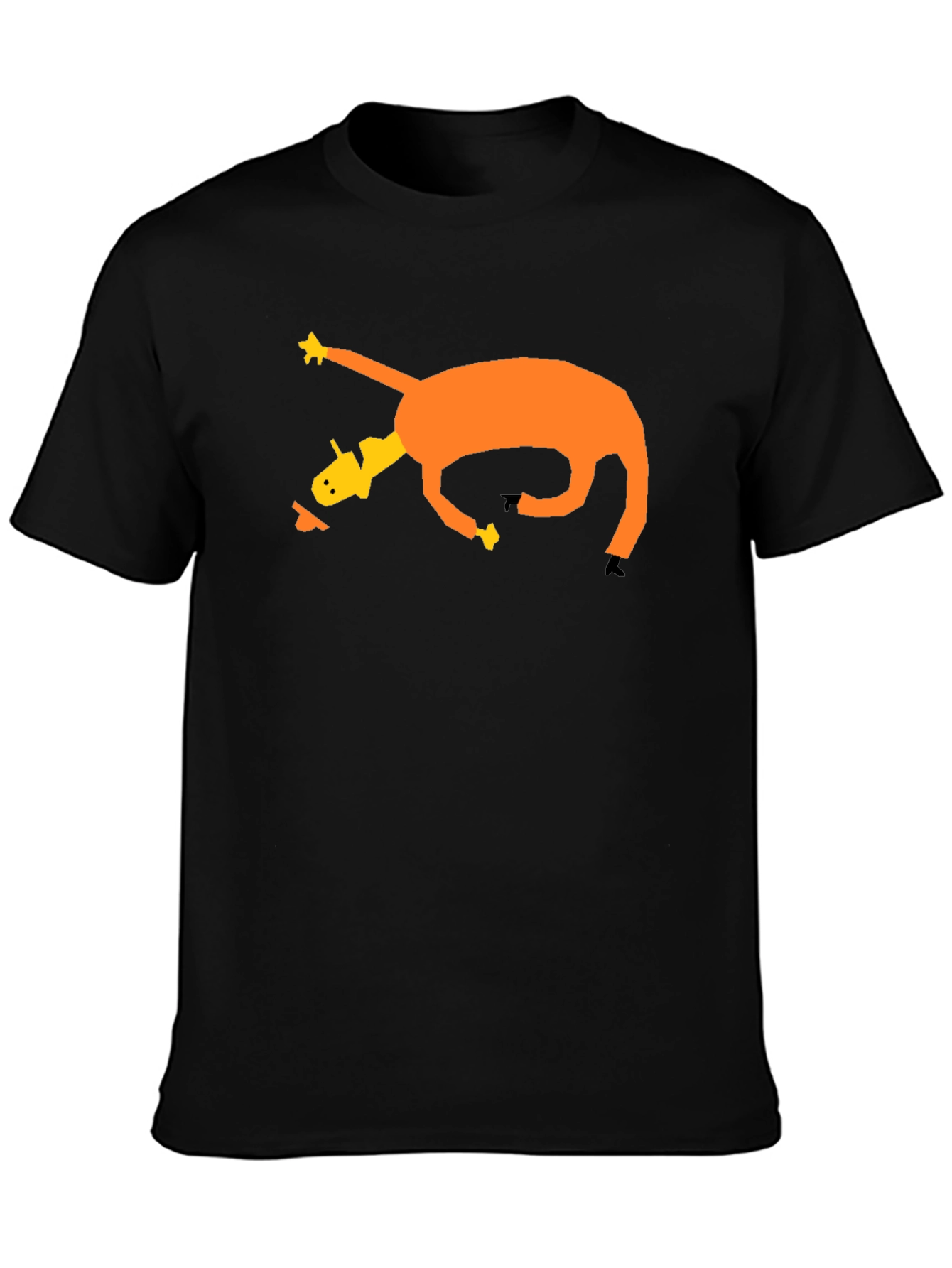 Black Abstract Graphic Tee - Quirky Cartoon Design view 3