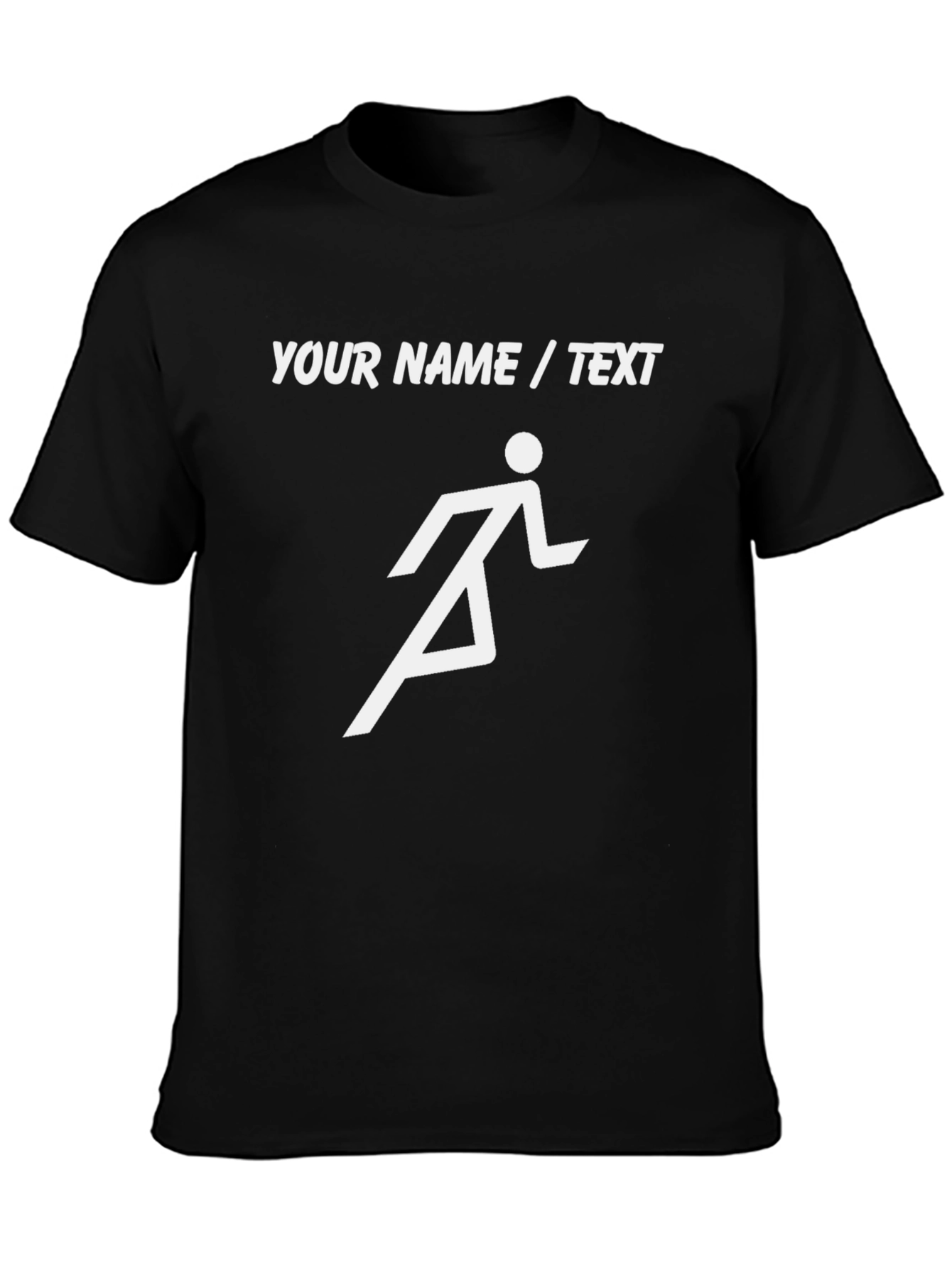 Personalized Running Man Graphic Tee - Black - 3