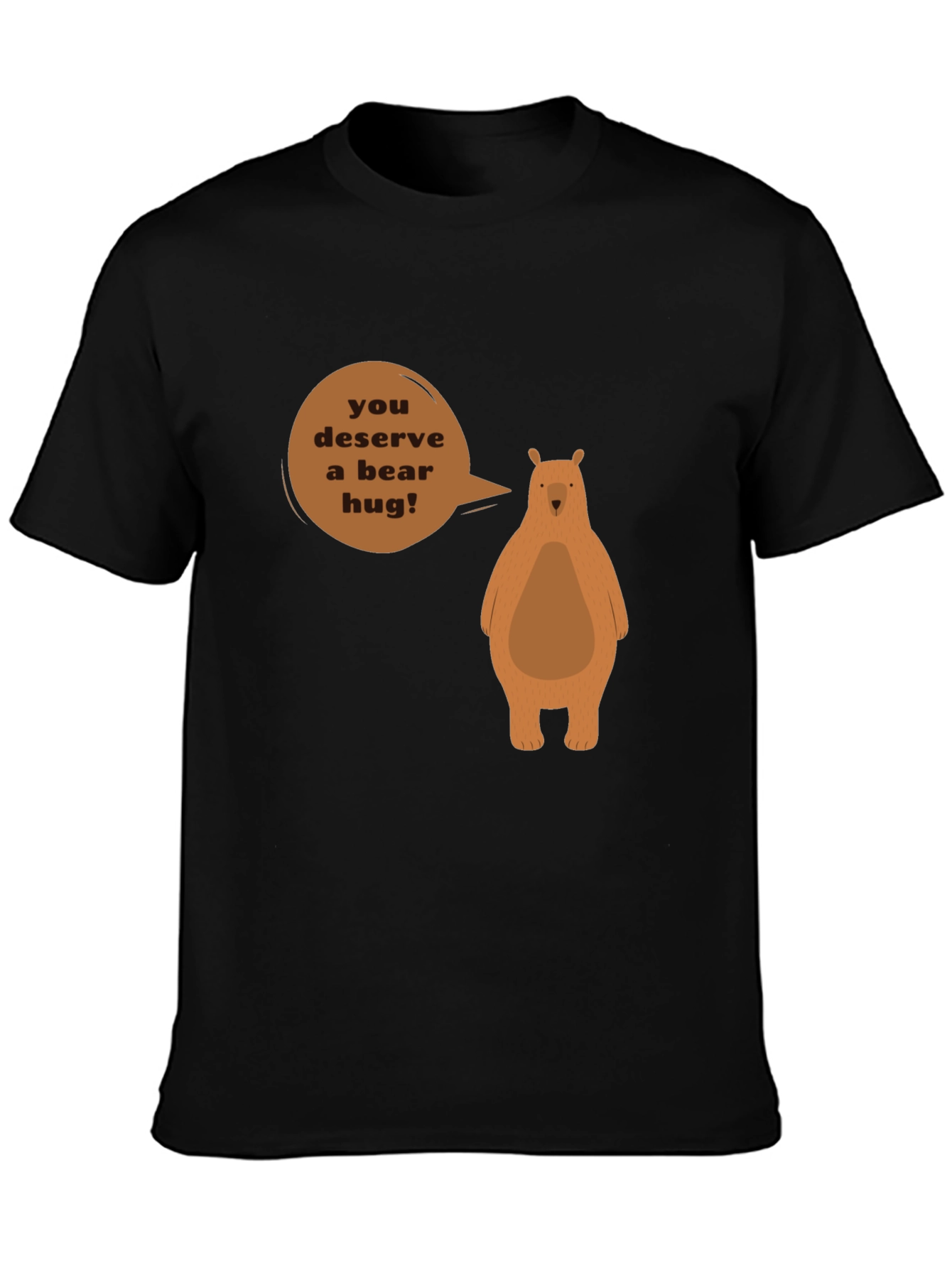 Black Bear Hug Graphic T-Shirt - You Deserve a Bear Hug! view 3