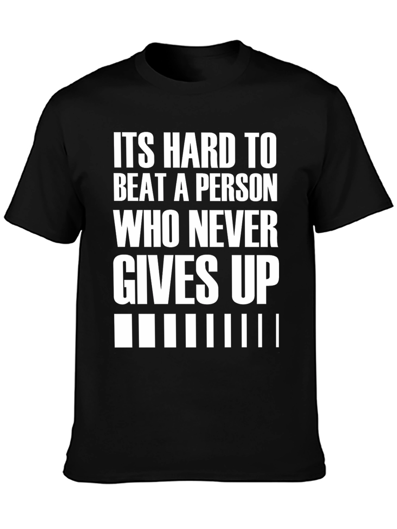 Black Motivational Black T-Shirt: Never Give Up view 3