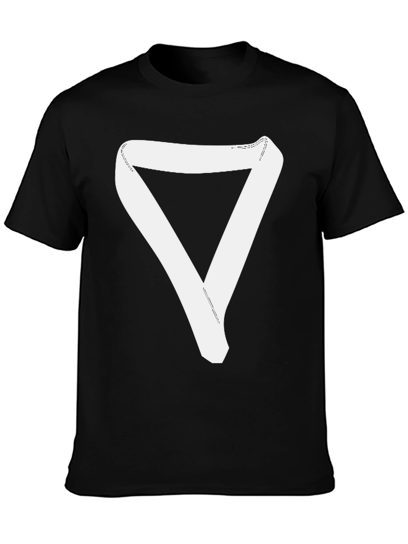 Black Minimalist Triangle Ribbon Graphic T-Shirt - Unisex view 3
