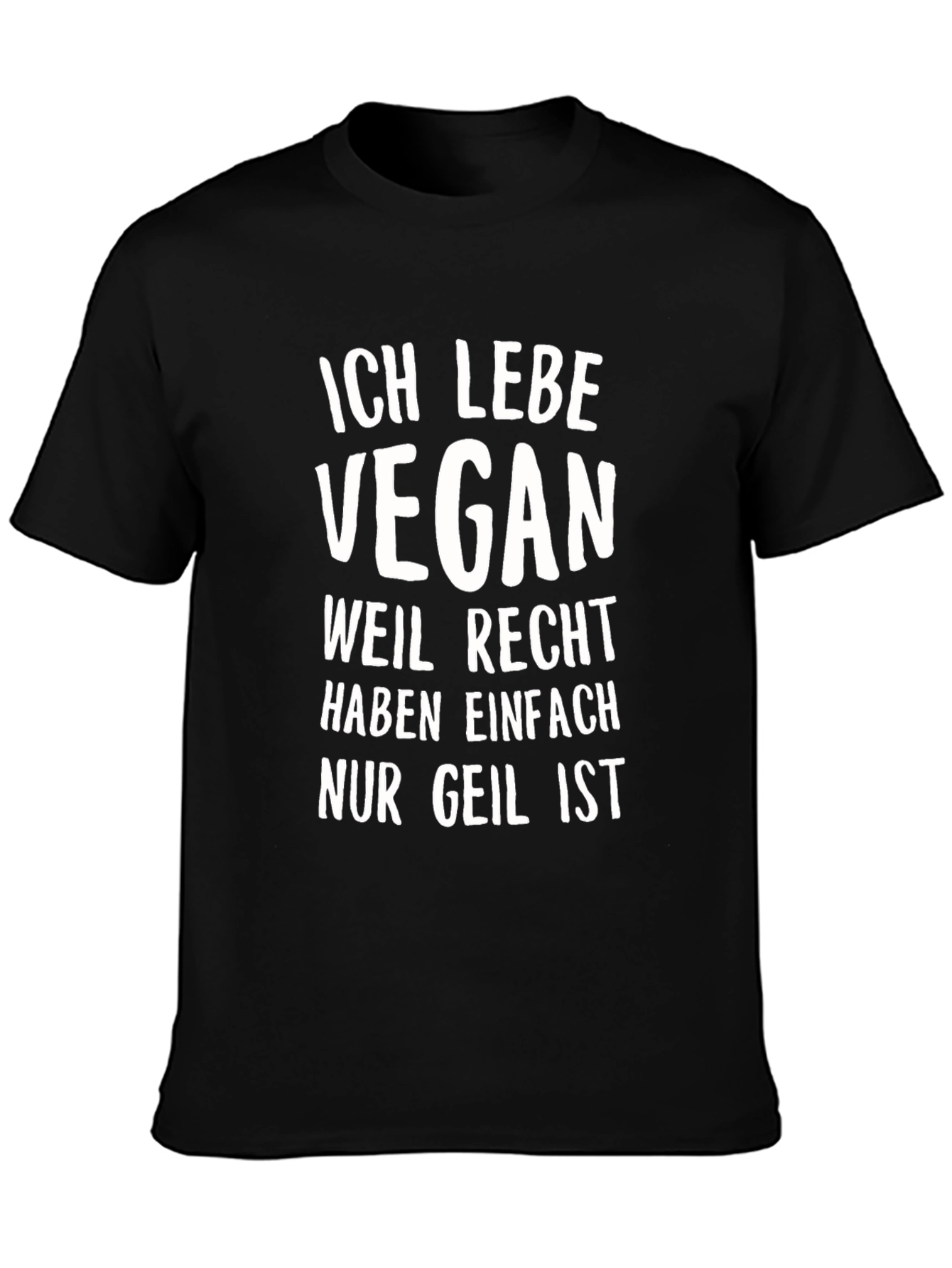 Black Vegan Statement T-Shirt - Ich Lebe Vegan - Cool Graphic Tee view 3