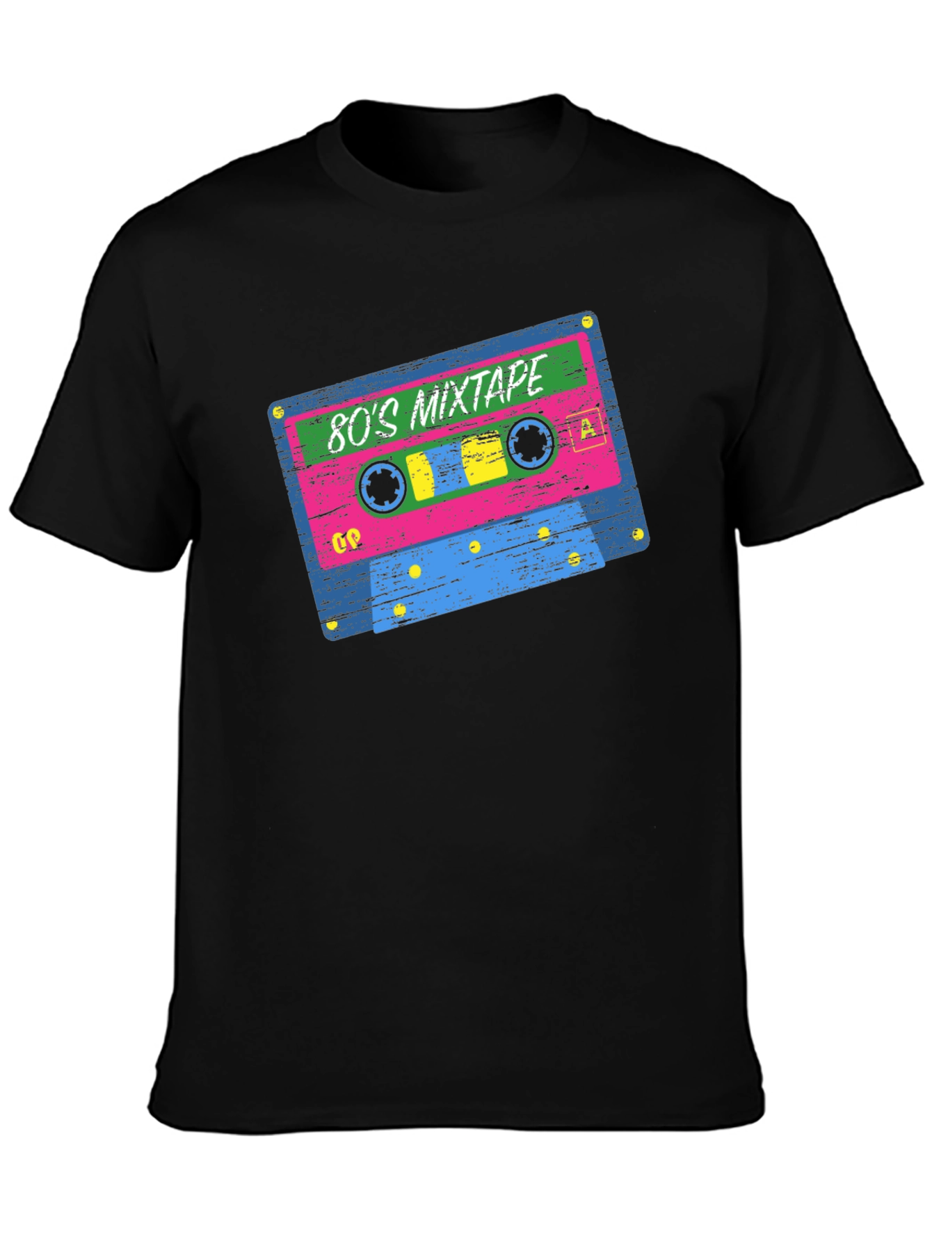 Black 80's Mixtape Retro Graphic T-Shirt view 3