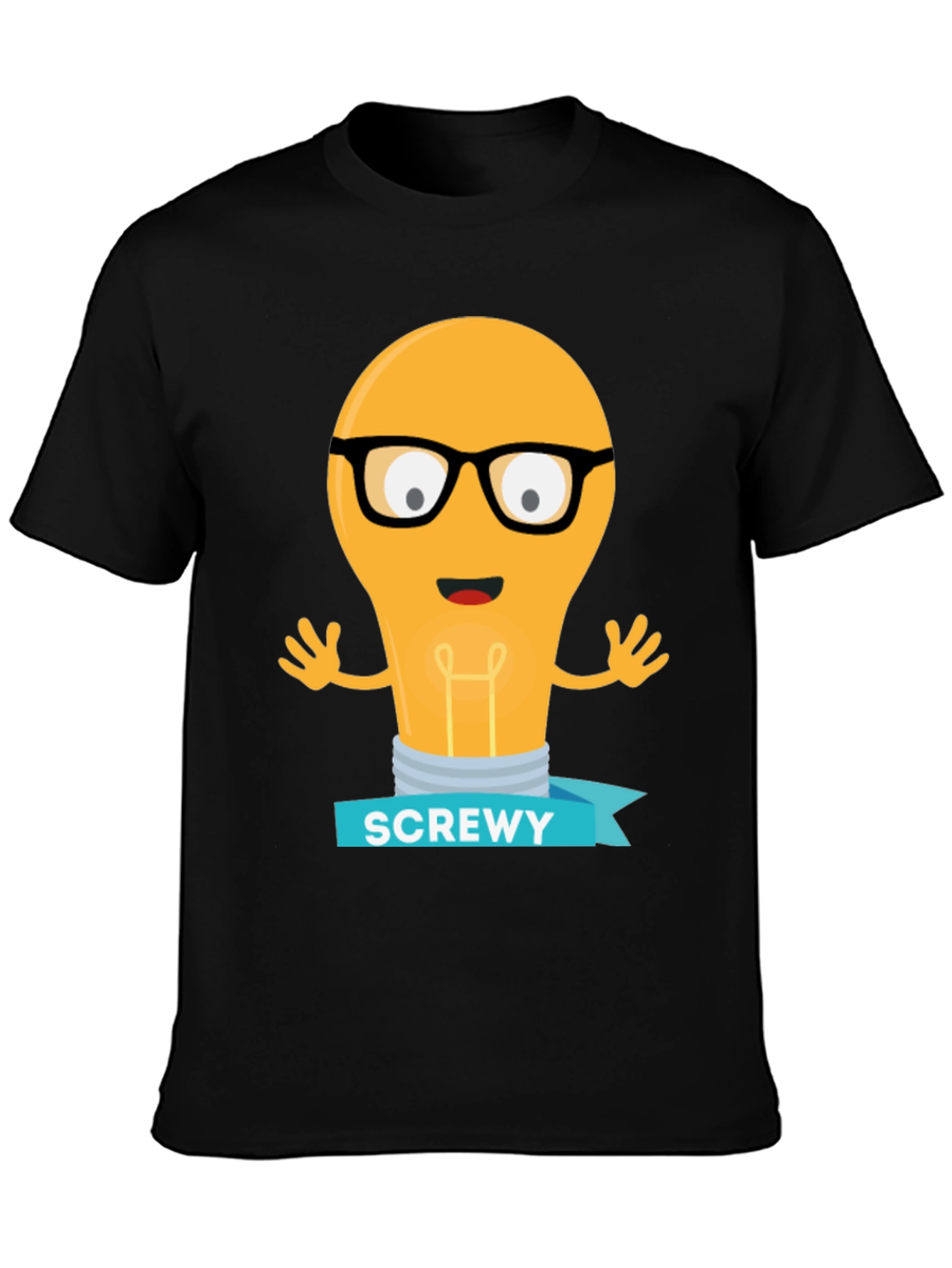 Black Screwy Light Bulb Graphic Tee view 3