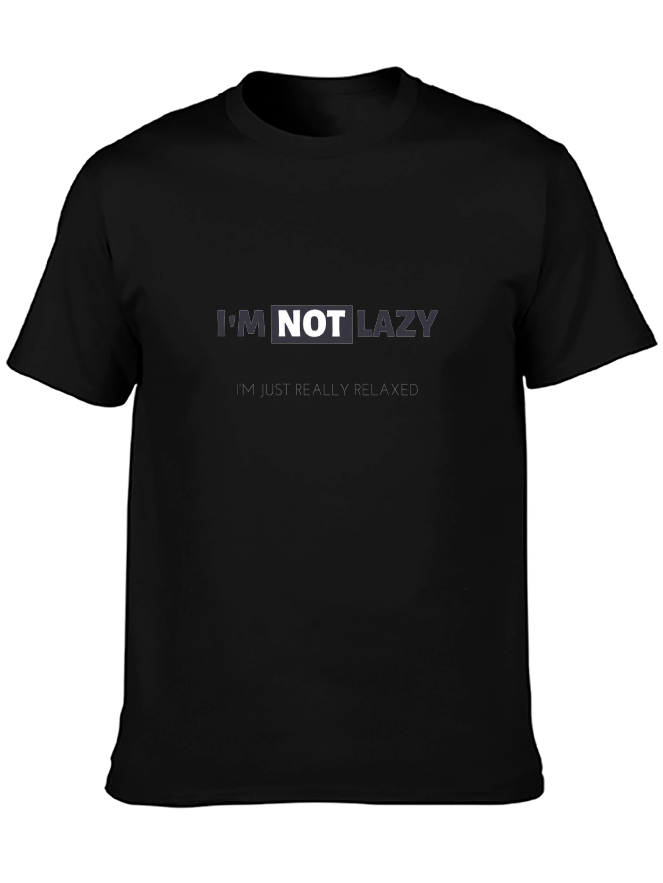 Black I'm Not Lazy Graphic T-Shirt - Black view 3