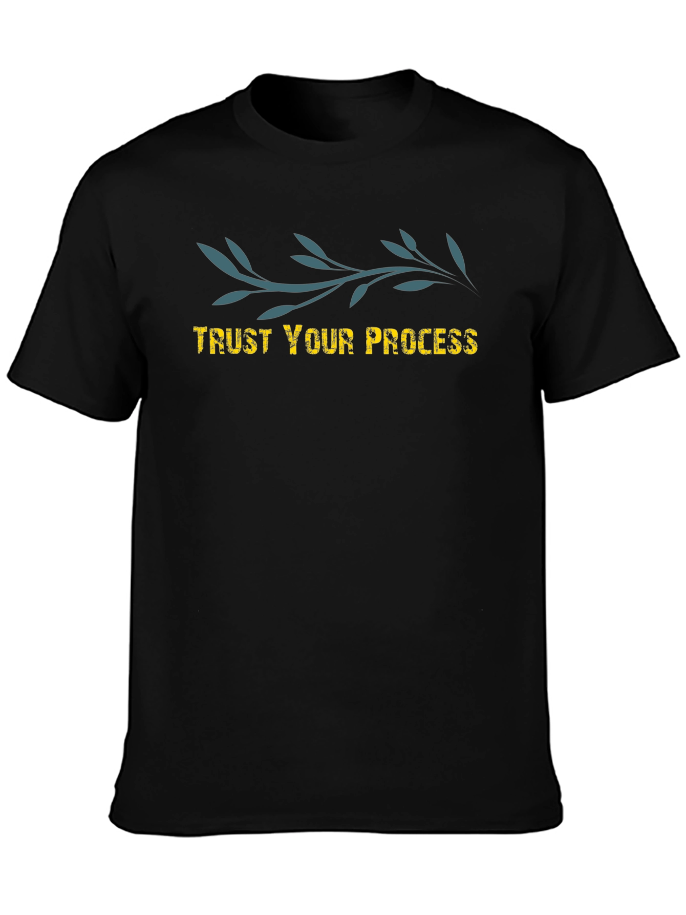 Black Trust Your Process Graphic Tee - Soft Cotton Black T-Shirt view 3