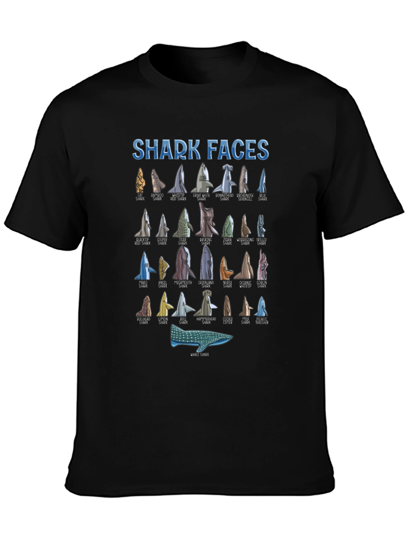 Black Shark Faces T-Shirt view 3