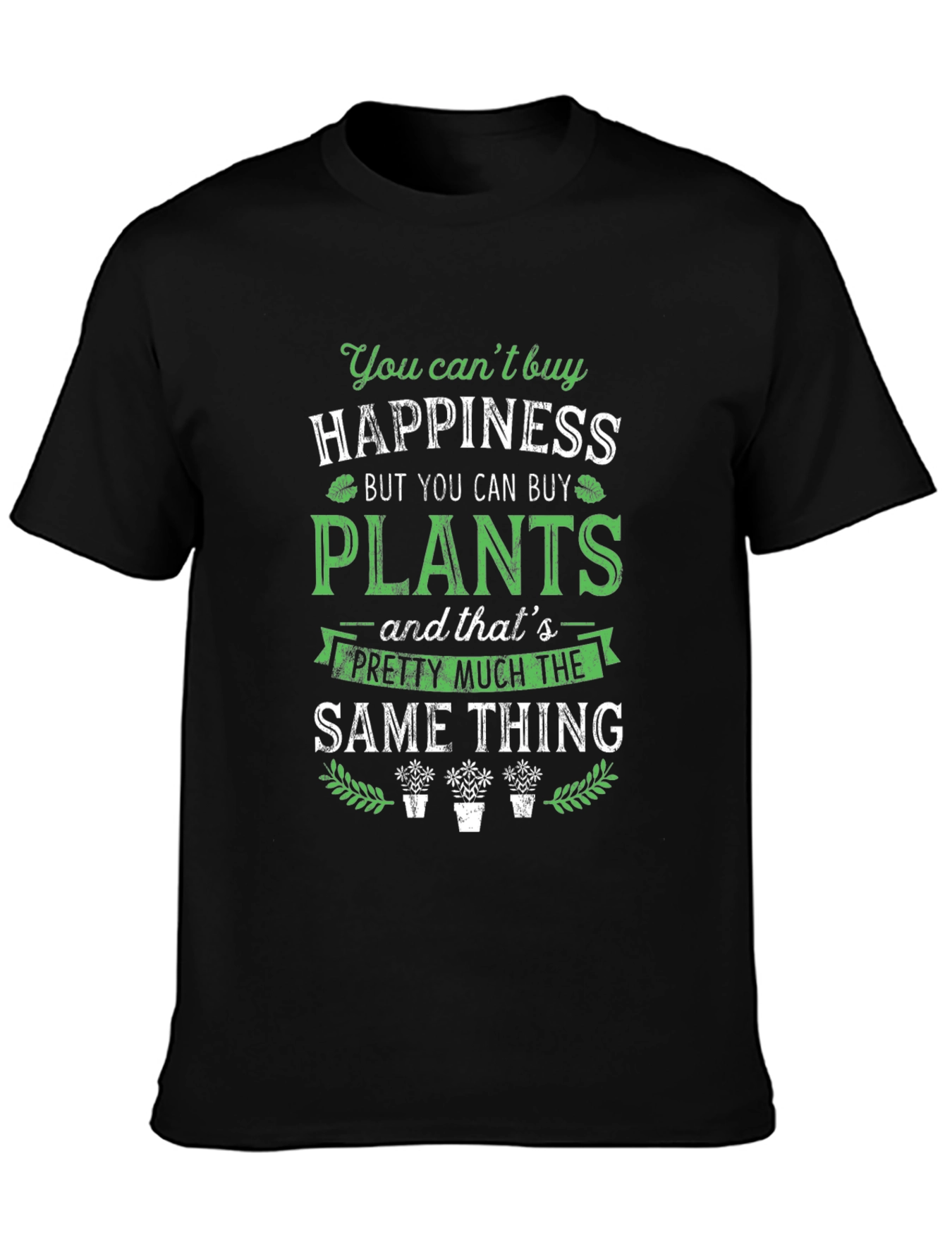 Black Happiness is Plants Graphic Tee view 3